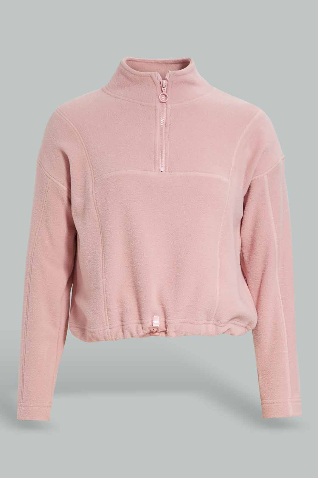 Redtag-Pink-Pollar-Fleece-Category:Sweatshirts,-Colour:Apricot,-Deals:New-In,-Filter:Senior-Girls-(8-to-14-Yrs),-GSR-Sweatshirts,-New-In-GSR-APL,-Non-Sale,-Section:Girls-(0-to-14Yrs),-W22B-Senior-Girls-9 to 14 Years