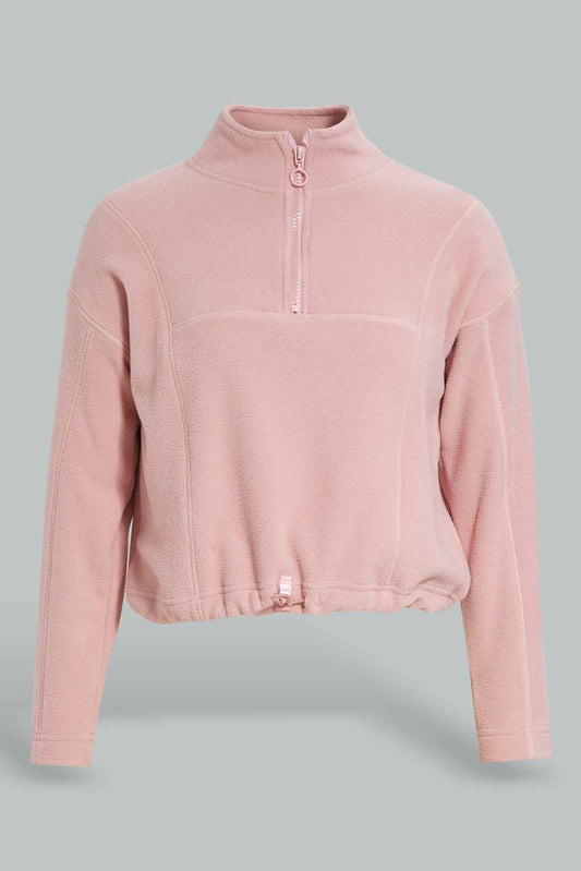 Redtag-Pink-Pollar-Fleece-Category:Sweatshirts,-Colour:Apricot,-Deals:New-In,-Filter:Senior-Girls-(8-to-14-Yrs),-GSR-Sweatshirts,-New-In-GSR-APL,-Non-Sale,-Section:Girls-(0-to-14Yrs),-W22B-Senior-Girls-9 to 14 Years