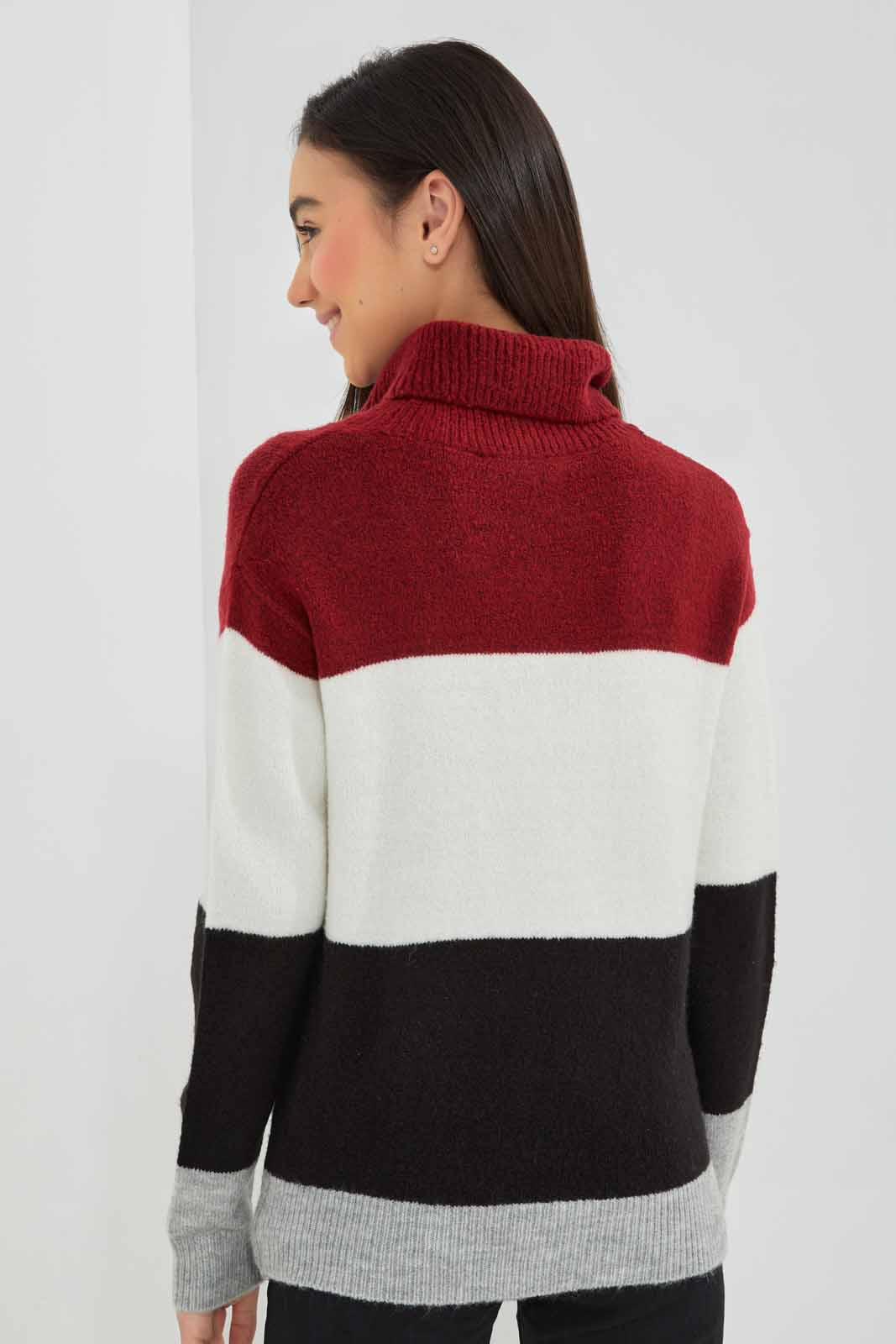 Redtag-Burgundy-Colorblocking-Turtle-Neck-Category:Pullovers,-Colour:Assorted,-Deals:New-In,-Filter:Senior-Girls-(8-to-14-Yrs),-GSR-Pullovers,-New-In-GSR-APL,-Non-Sale,-Section:Girls-(0-to-14Yrs),-W22B-Senior-Girls-9 to 14 Years