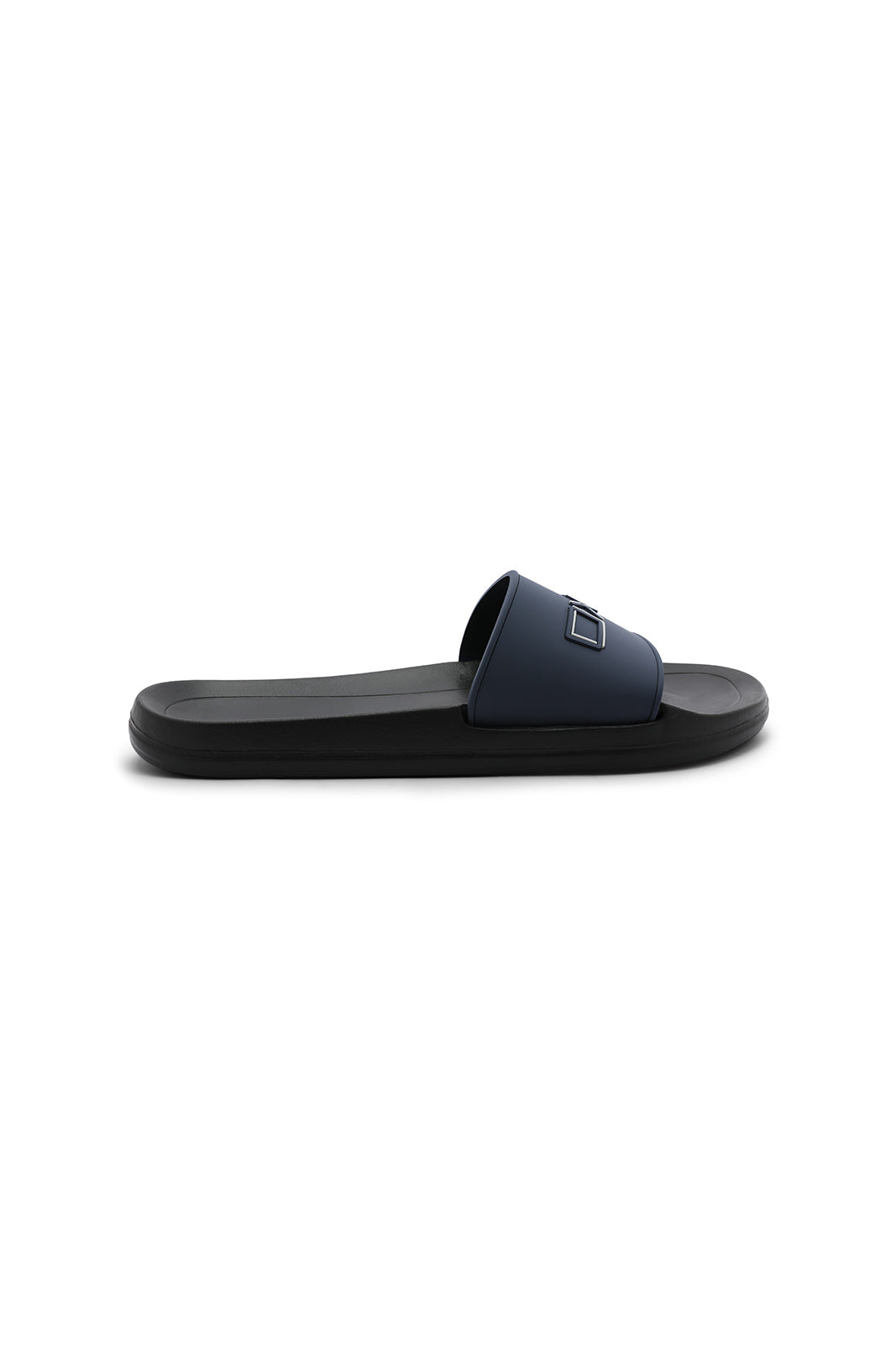 Redtag-Navy-Embossed-Slide-Category:Flip-Flops,-Colour:Navy,-Deals:New-In,-Dept:Menswear,-Filter:Men's-Footwear,-Men-Flip-Flops,-New-In-Men-FOO,-Non-Sale,-Section:Men,-W22B-Men's-