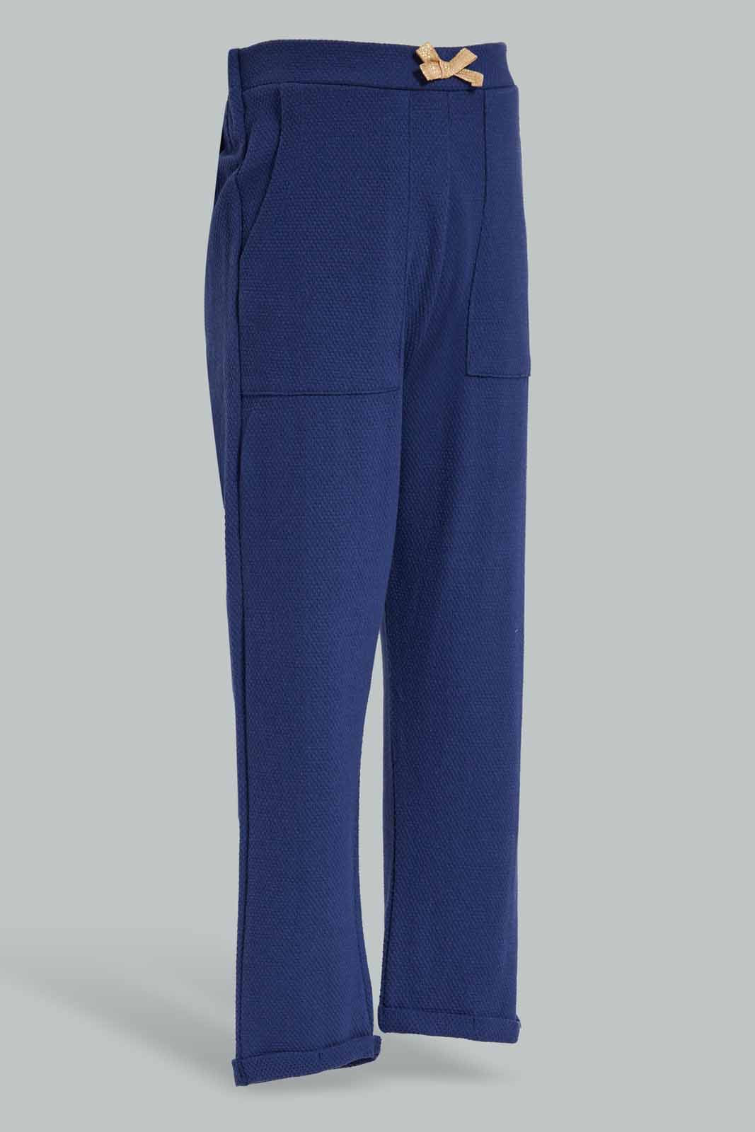 Redtag-Blue-Textured-Active-Pant-Category:Joggers,-Colour:Blue,-Deals:New-In,-Dept:Girls,-Filter:Girls-(2-to-8-Yrs),-GIR-Joggers,-New-In-GIR-APL,-Non-Sale,-Section:Girls-(0-to-14Yrs),-W22A-Girls-2 to 8 Years