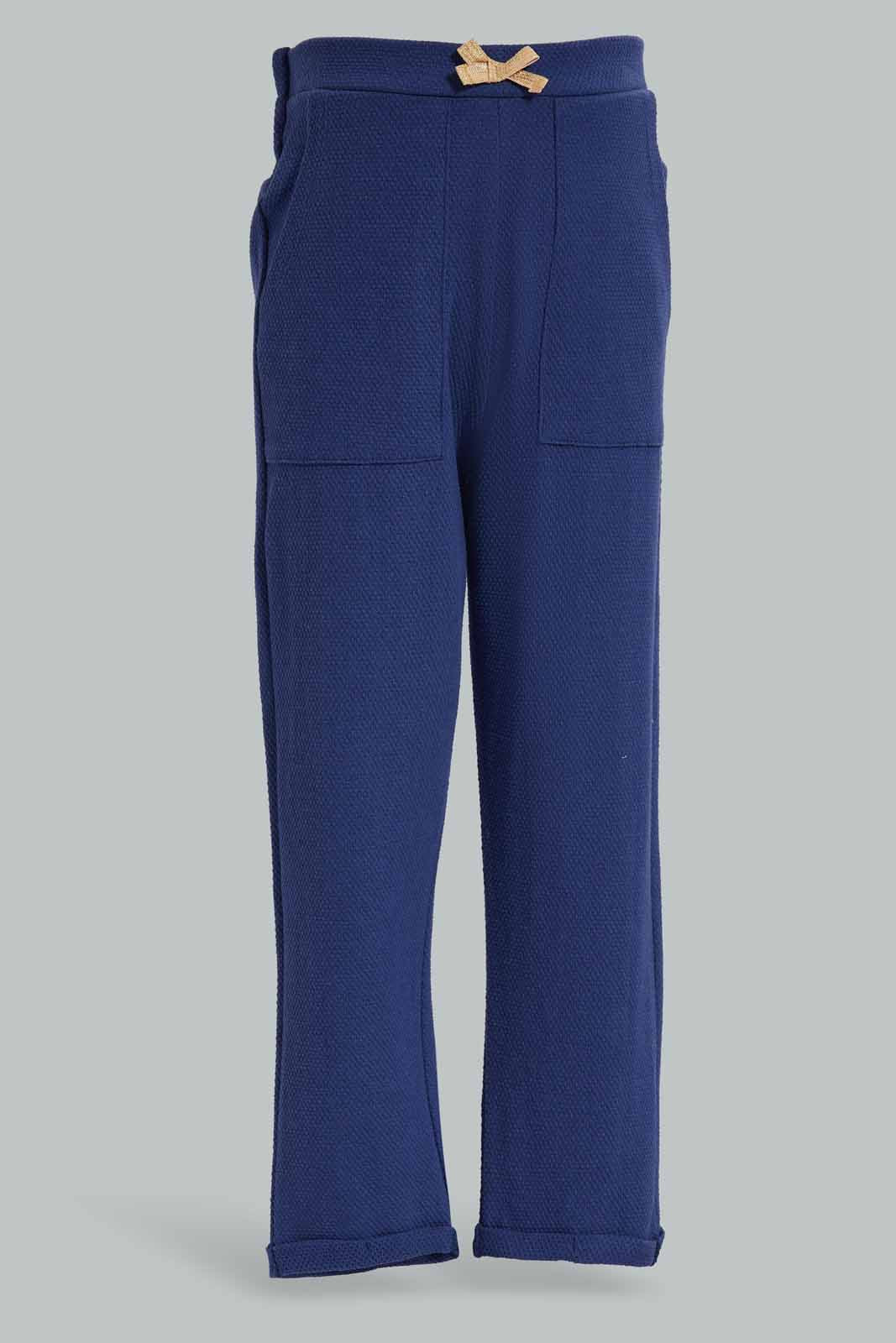 Redtag-Blue-Textured-Active-Pant-Category:Joggers,-Colour:Blue,-Deals:New-In,-Dept:Girls,-Filter:Girls-(2-to-8-Yrs),-GIR-Joggers,-New-In-GIR-APL,-Non-Sale,-Section:Girls-(0-to-14Yrs),-W22A-Girls-2 to 8 Years