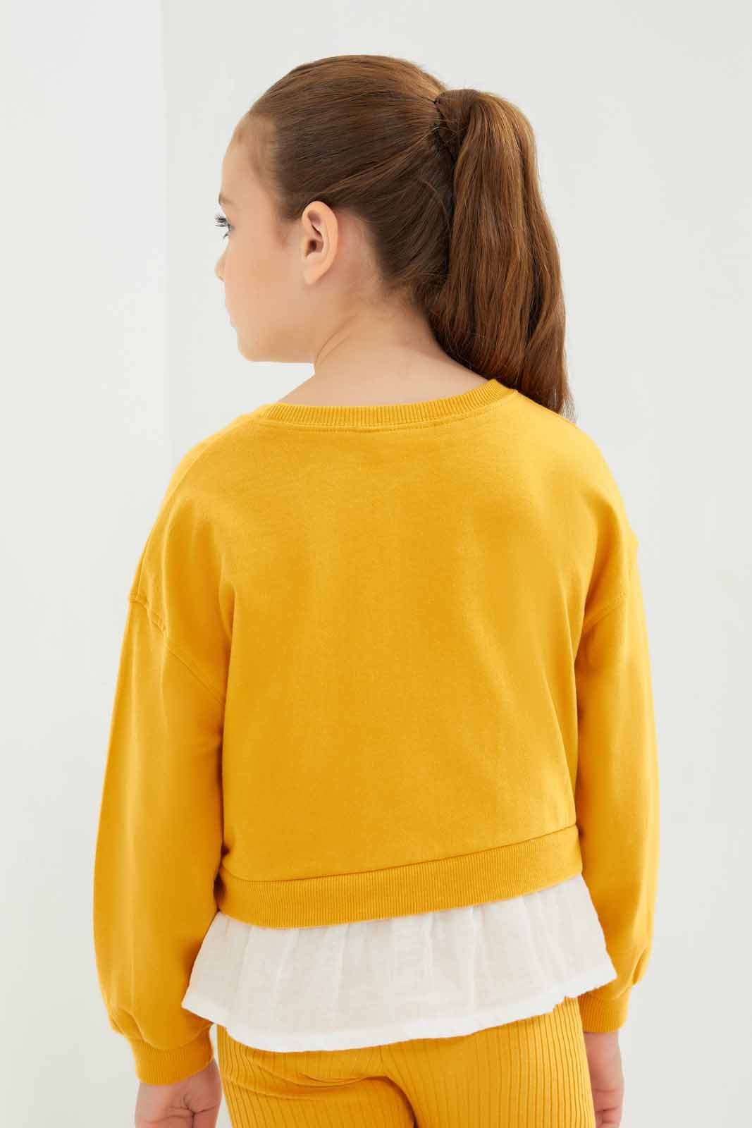 Redtag-Mustard-Loungewear-Active-Top-Category:Sweatshirts,-Colour:Mustard,-Deals:New-In,-Dept:Girls,-Filter:Girls-(2-to-8-Yrs),-GIR-Sweatshirts,-New-In-GIR-APL,-Non-Sale,-Section:Girls-(0-to-14Yrs),-W22B-Girls-2 to 8 Years