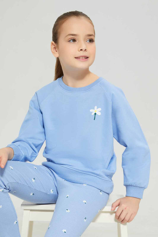 Redtag-Blue-Loungewear-Active-Top-Category:Sweatshirts,-Colour:Blue,-Deals:New-In,-Dept:Girls,-Filter:Girls-(2-to-8-Yrs),-GIR-Sweatshirts,-New-In-GIR-APL,-Non-Sale,-Section:Girls-(0-to-14Yrs),-W22B-Girls-2 to 8 Years