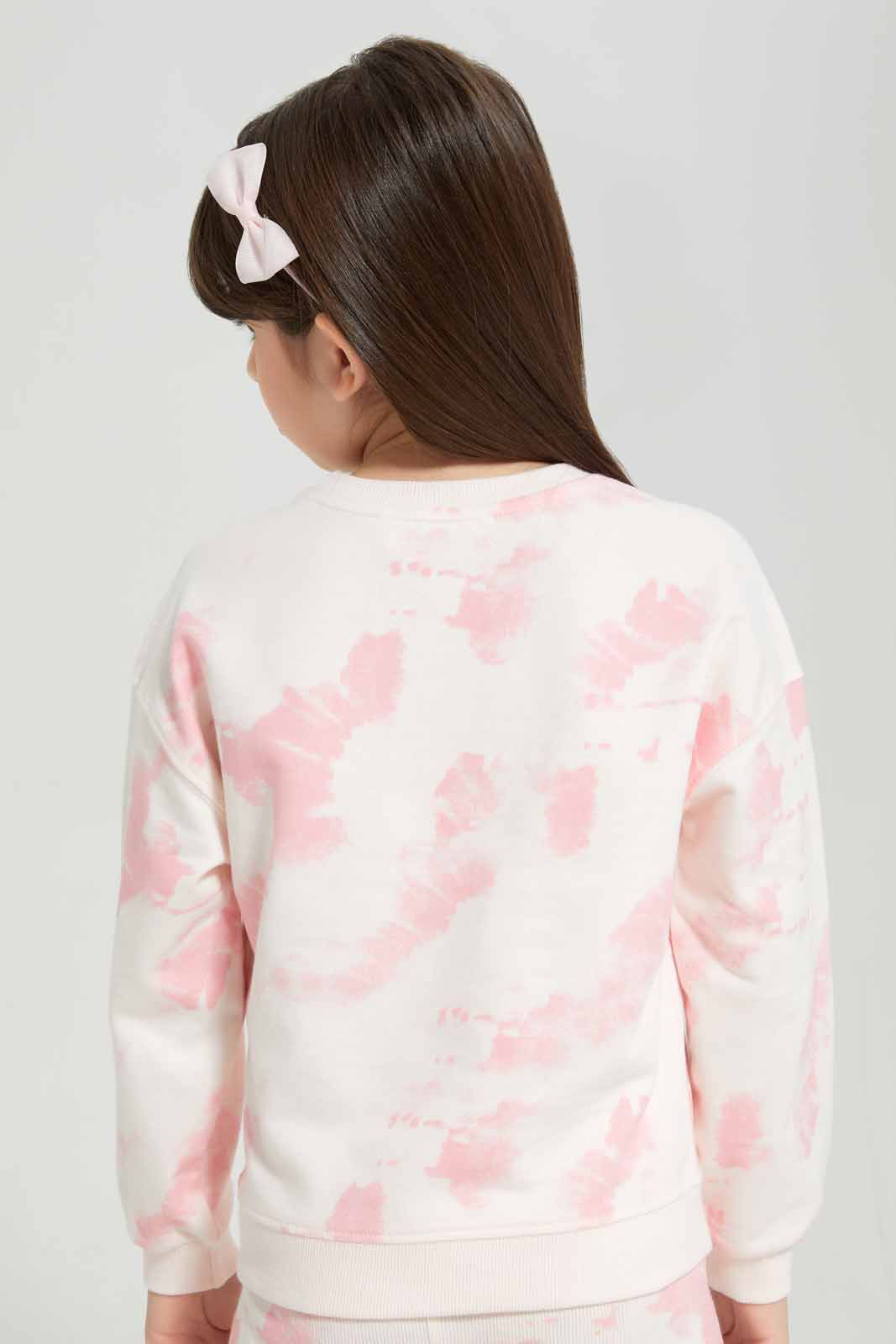 Redtag-Pink-Loungewear-Active-Top---Pink-Tie-Dye-Category:Sweatshirts,-Colour:Apricot,-Deals:New-In,-Filter:Girls-(2-to-8-Yrs),-GIR-Sweatshirts,-New-In-GIR-APL,-Non-Sale,-Section:Girls-(0-to-14Yrs),-W22B-Girls-2 to 8 Years