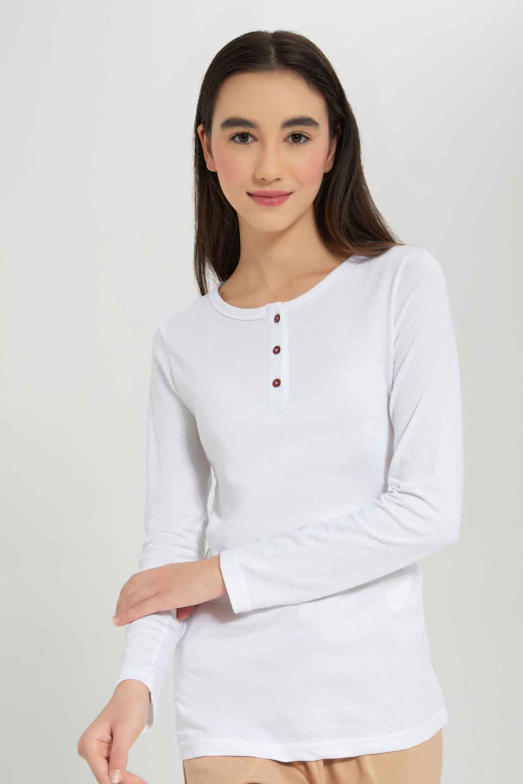 Redtag-White-L/s-Jacuard-Top-BTS,-Category:T-Shirts,-Colour:White,-Deals:New-In,-Dept:Girls,-Filter:Senior-Girls-(8-to-14-Yrs),-GSR-T-Shirts,-New-In-GSR-APL,-Non-Sale,-Section:Girls-(0-to-14Yrs),-TBL,-W22B-Senior-Girls-9 to 14 Years