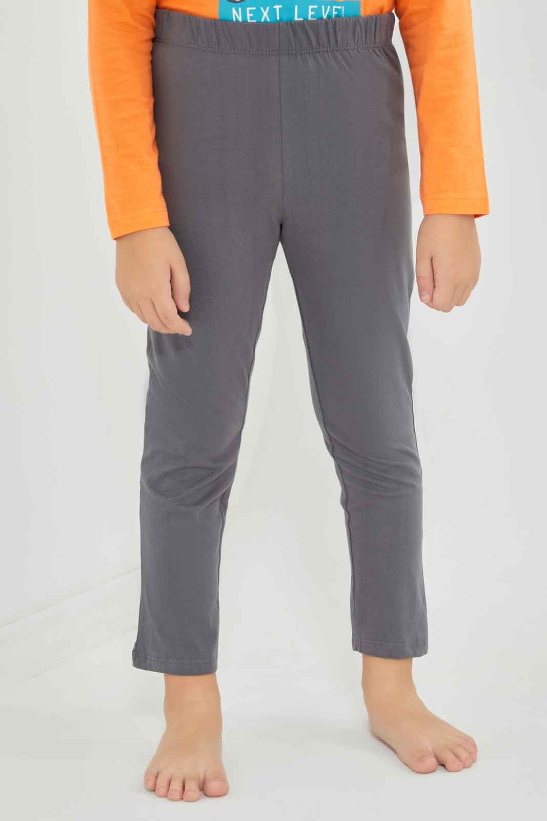 Redtag-Orange-Game-Long-Sleeve-Graphic-T-shirt-And-Long-Pant-Set-BOY-Pyjama-Sets,-Category:Pyjama-Sets,-Colour:Orange,-Deals:New-In,-Dept:Boys,-Filter:Boys-(2-to-8-Yrs),-New-In-BOY-APL,-Non-Sale,-Section:Boys-(0-to-14Yrs),-VLM,-W22B-Boys-2 to 8 Years