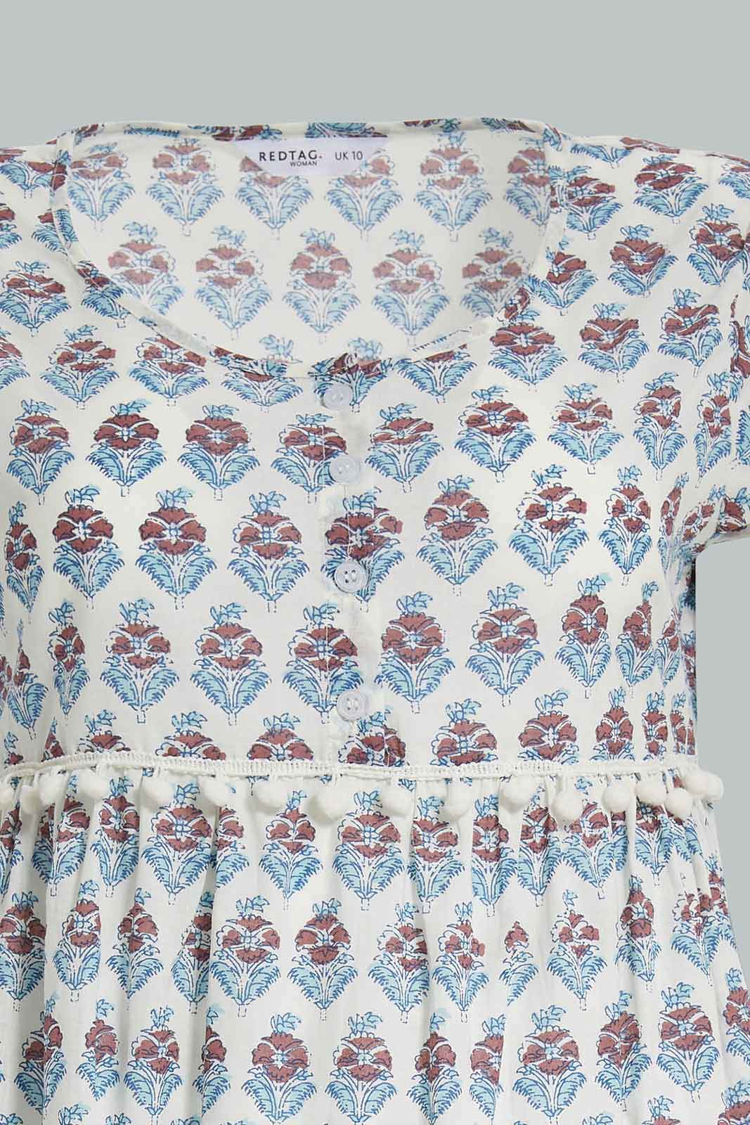 Redtag-Assorted-AOP-Short-Nightgown-Sleeve-Category:Nightgowns,-Colour:Assorted,-Deals:New-In,-Filter:Women's-Clothing,-New-In-Women-APL,-Non-Sale,-Section:Women,-W22A,-Women-Nightgowns--