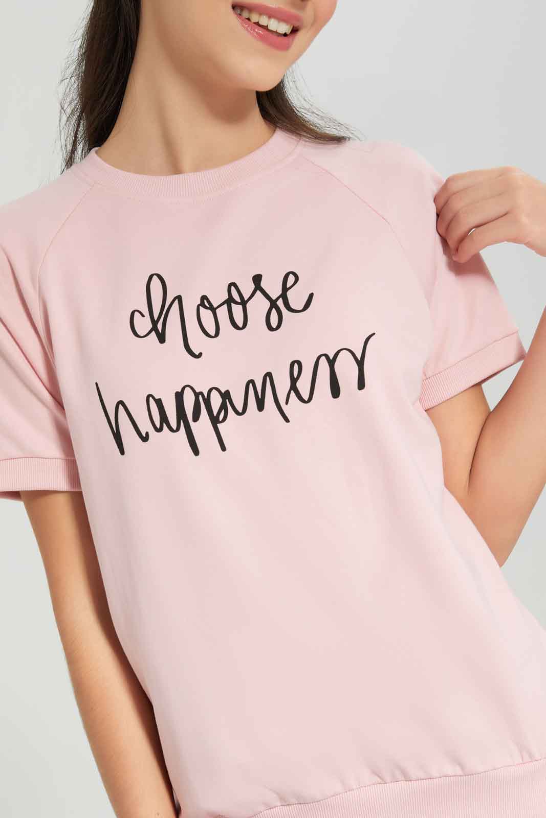 Redtag-Girls-Pale-Pink-S/S-Sporty-Top-Category:T-Shirts,-Colour:Apricot,-Deals:New-In,-Dept:Girls,-Filter:Senior-Girls-(8-to-14-Yrs),-GSR-T-Shirts,-New-In-GSR-APL,-Non-Sale,-Section:Girls-(0-to-14Yrs),-TBL,-W22B-Senior-Girls-9 to 14 Years
