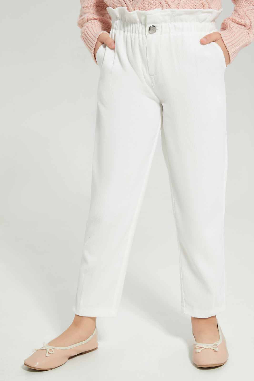Redtag-Girls-Cream-Corduroy-Trouser-Category:Trousers,-Colour:Cream,-Deals:New-In,-Filter:Girls-(2-to-8-Yrs),-GIR-Trousers,-New-In-GIR-APL,-Non-Sale,-Section:Girls-(0-to-14Yrs),-W22B-Girls-2 to 8 Years