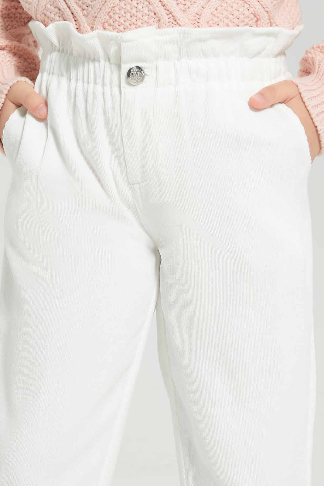 Redtag-Girls-Cream-Corduroy-Trouser-Category:Trousers,-Colour:Cream,-Deals:New-In,-Filter:Girls-(2-to-8-Yrs),-GIR-Trousers,-New-In-GIR-APL,-Non-Sale,-Section:Girls-(0-to-14Yrs),-W22B-Girls-2 to 8 Years