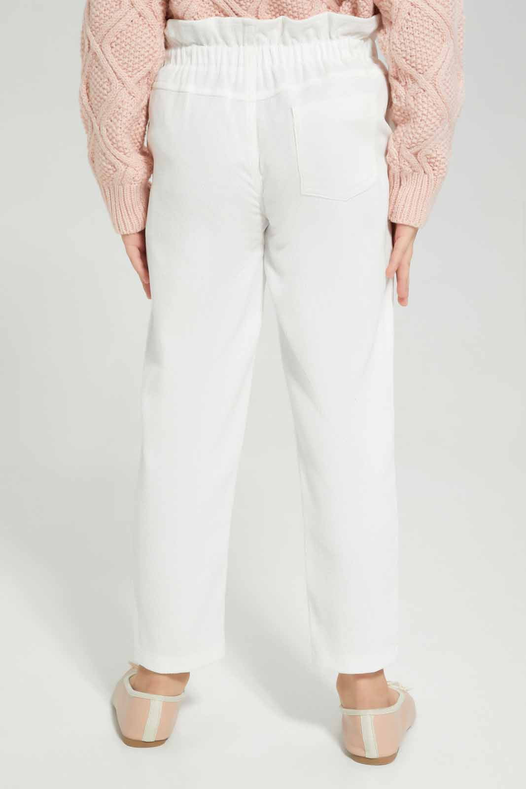 Redtag-Girls-Cream-Corduroy-Trouser-Category:Trousers,-Colour:Cream,-Deals:New-In,-Filter:Girls-(2-to-8-Yrs),-GIR-Trousers,-New-In-GIR-APL,-Non-Sale,-Section:Girls-(0-to-14Yrs),-W22B-Girls-2 to 8 Years