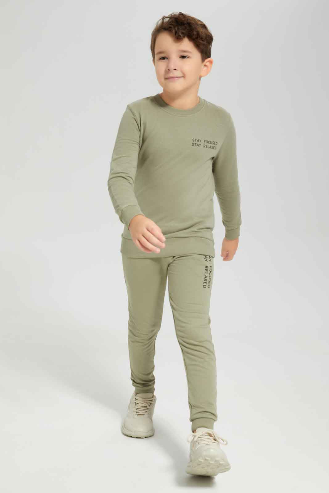 Redtag-Boys-Green-Crew-Neck-Sweatshirt-With-Print-Jog-Pant-BOY-Jog-Sets,-Category:Jog-Sets,-Colour:Green,-Deals:New-In,-Dept:Boys,-Filter:Boys-(2-to-8-Yrs),-New-In-BOY-APL,-Non-Sale,-Section:Boys-(0-to-14Yrs),-W22B-Boys-2 to 8 Years