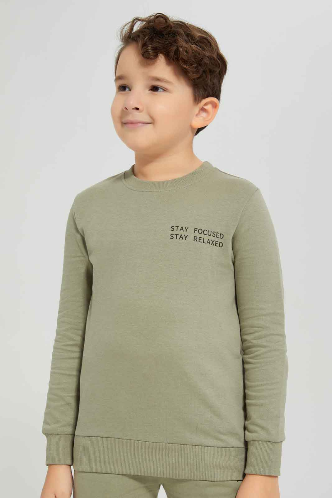 Redtag-Boys-Green-Crew-Neck-Sweatshirt-With-Print-Jog-Pant-BOY-Jog-Sets,-Category:Jog-Sets,-Colour:Green,-Deals:New-In,-Dept:Boys,-Filter:Boys-(2-to-8-Yrs),-New-In-BOY-APL,-Non-Sale,-Section:Boys-(0-to-14Yrs),-W22B-Boys-2 to 8 Years
