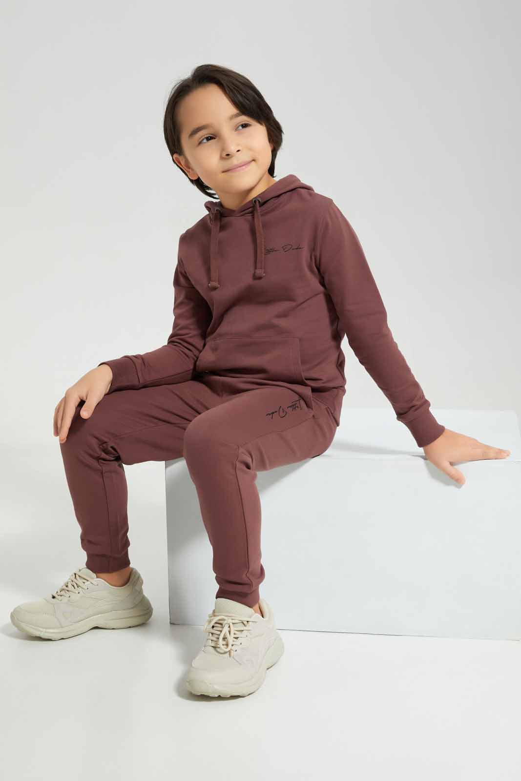 Redtag-Boys-Burgundy-Hooded-Sweatshirt-Print-With-Jog-Pant-BOY-Jog-Sets,-Category:Jog-Sets,-Colour:Burgundy,-Deals:New-In,-Filter:Boys-(2-to-8-Yrs),-New-In-BOY-APL,-Non-Sale,-Section:Boys-(0-to-14Yrs),-W22B-Boys-2 to 8 Years