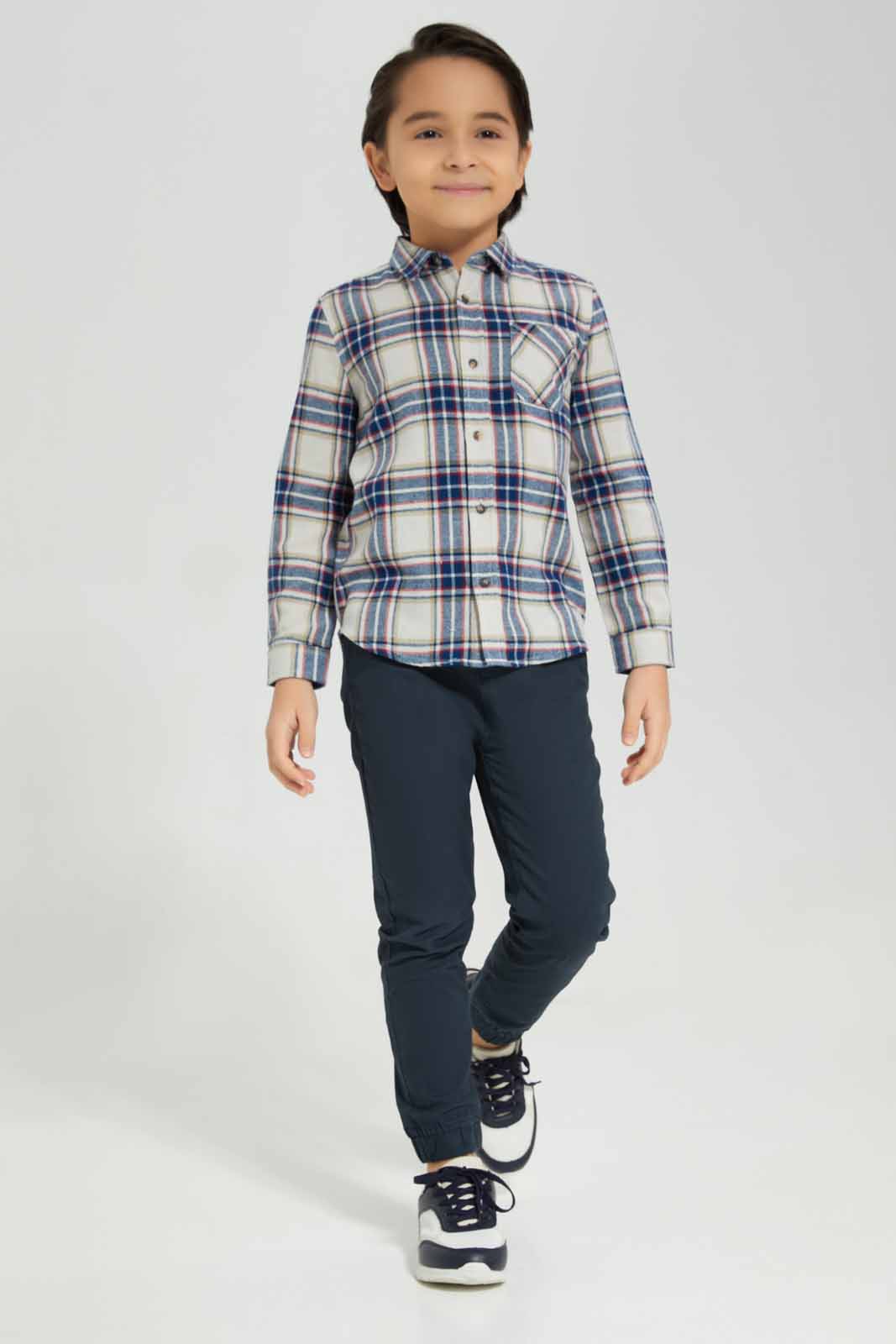 Redtag-Boys-Ecru-Flannel-Applique-Long-Sleeve-Shirt-BOY-Shirts,-Category:Shirts,-Colour:Ecru,-Deals:New-In,-Filter:Boys-(2-to-8-Yrs),-New-In-BOY-APL,-Non-Sale,-Section:Boys-(0-to-14Yrs),-W22B-Boys-2 to 8 Years