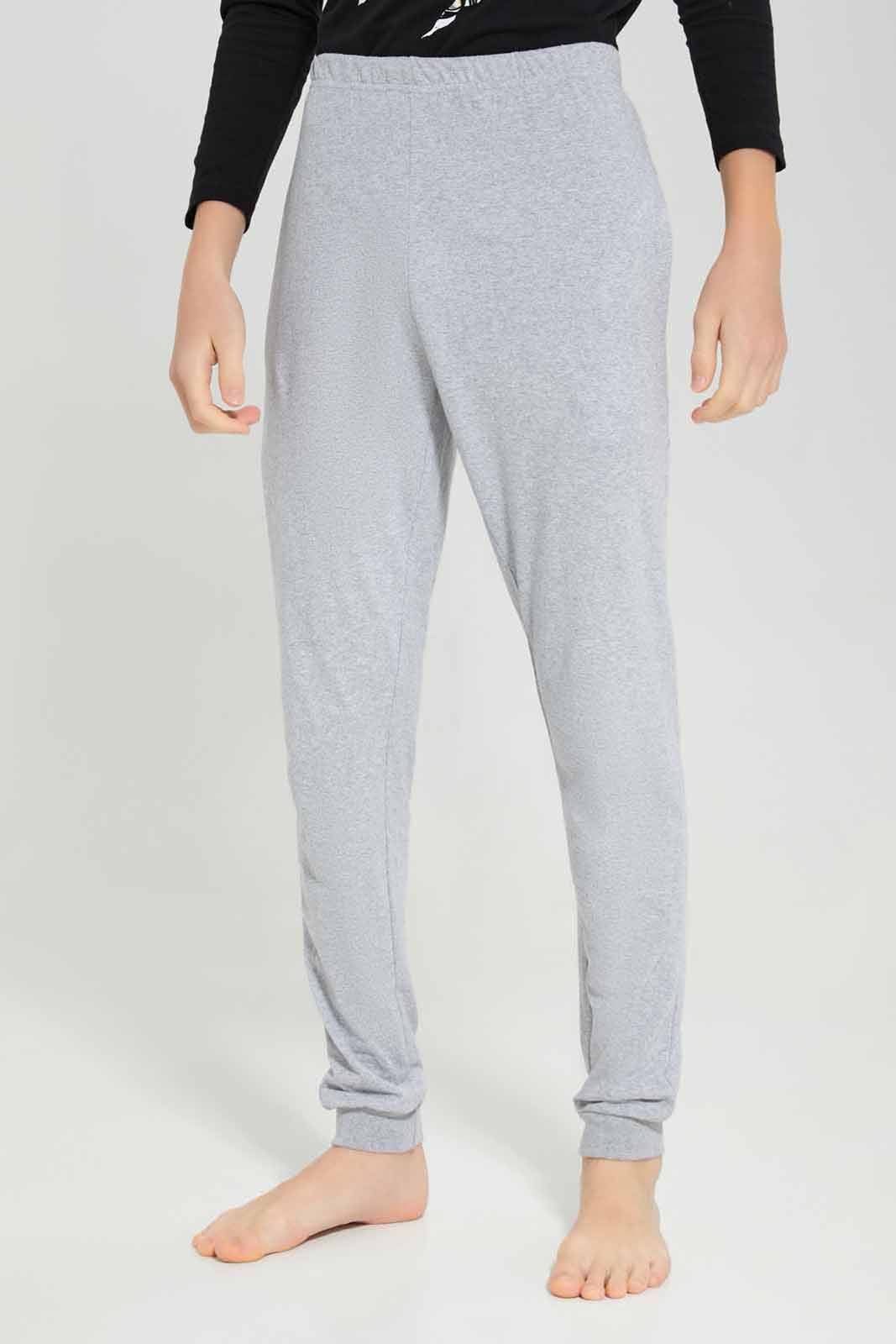 Senior Boys Black And Grey Tiger Print Pyjama Set (2 Piece)