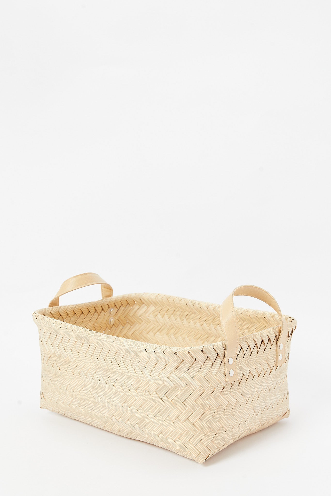 Redtag-Cream-Rectangle-Laundry-Basket-(Large)-Category:Laundry-Hampers,-Colour:Cream,-Deals:New-In,-Dept:Home,-Filter:Home-Bathroom,-HMW-BAC-Bath-Accessories,-New-In-HMW-BAC,-Non-Sale,-S23A,-Section:Homewares-Home-Bathroom-