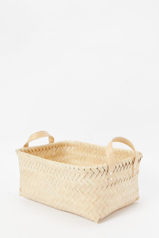 Redtag-Cream-Rectangle-Laundry-Basket-(Large)-Category:Laundry-Hampers,-Colour:Cream,-Deals:New-In,-Dept:Home,-Filter:Home-Bathroom,-HMW-BAC-Bath-Accessories,-New-In-HMW-BAC,-Non-Sale,-S23A,-Section:Homewares-Home-Bathroom-