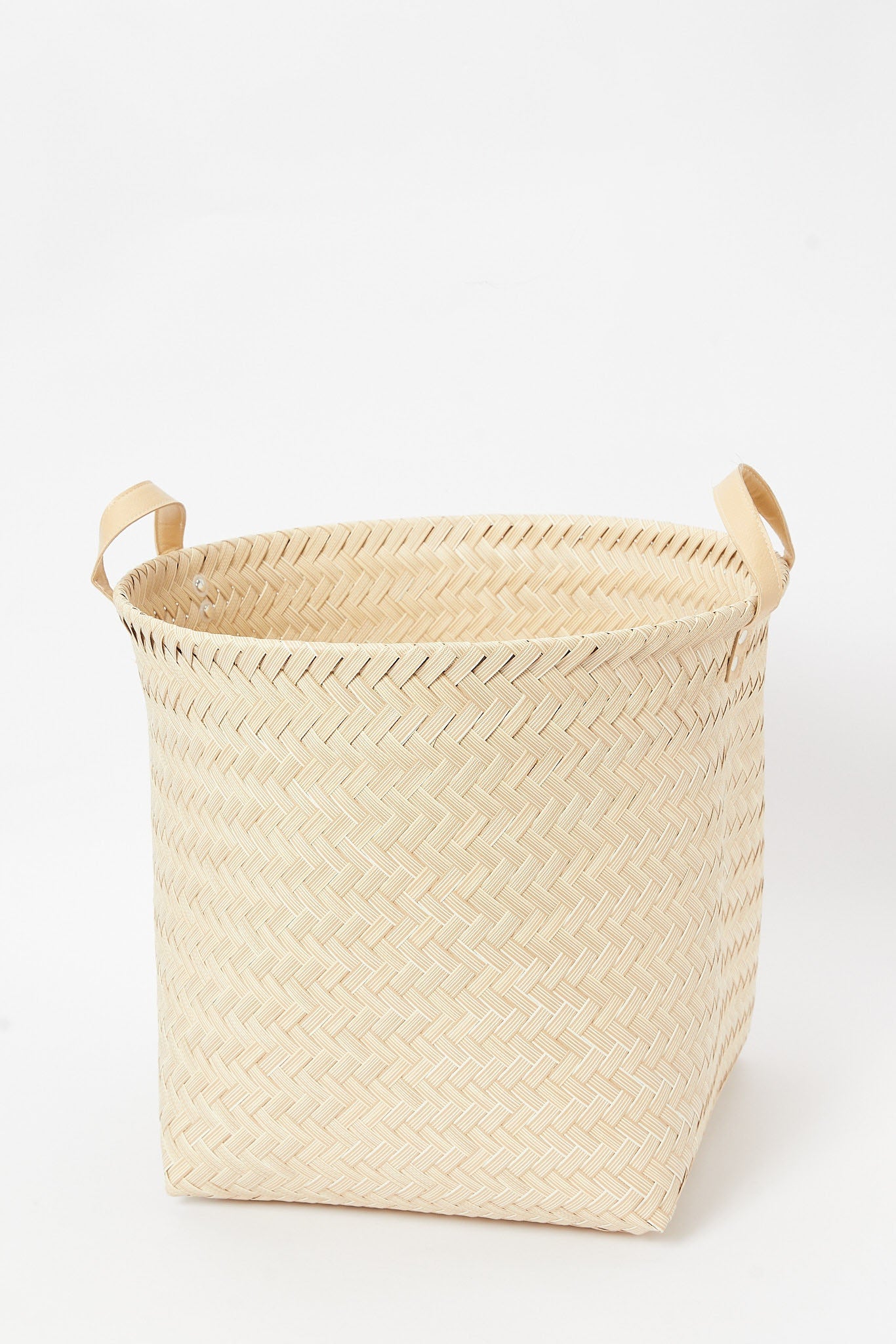 Redtag-Cream-Round-Laundry-Hamper-(Medium)-Category:Laundry-Hampers,-Colour:Cream,-Deals:New-In,-Dept:Home,-Filter:Home-Bathroom,-HMW-BAC-Bath-Accessories,-New-In-HMW-BAC,-Non-Sale,-S23A,-Section:Homewares-Home-Bathroom-