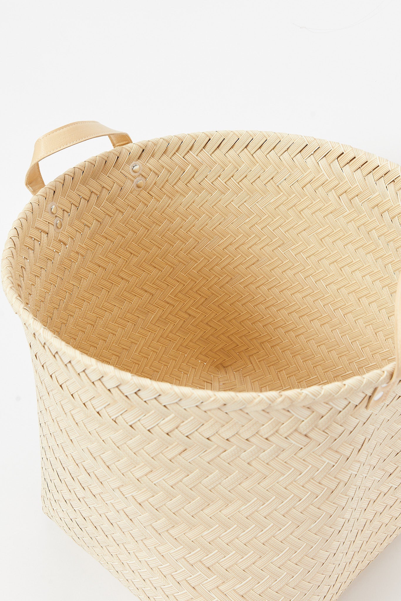 Redtag-Cream-Round-Laundry-Hamper-(Medium)-Category:Laundry-Hampers,-Colour:Cream,-Deals:New-In,-Dept:Home,-Filter:Home-Bathroom,-HMW-BAC-Bath-Accessories,-New-In-HMW-BAC,-Non-Sale,-S23A,-Section:Homewares-Home-Bathroom-