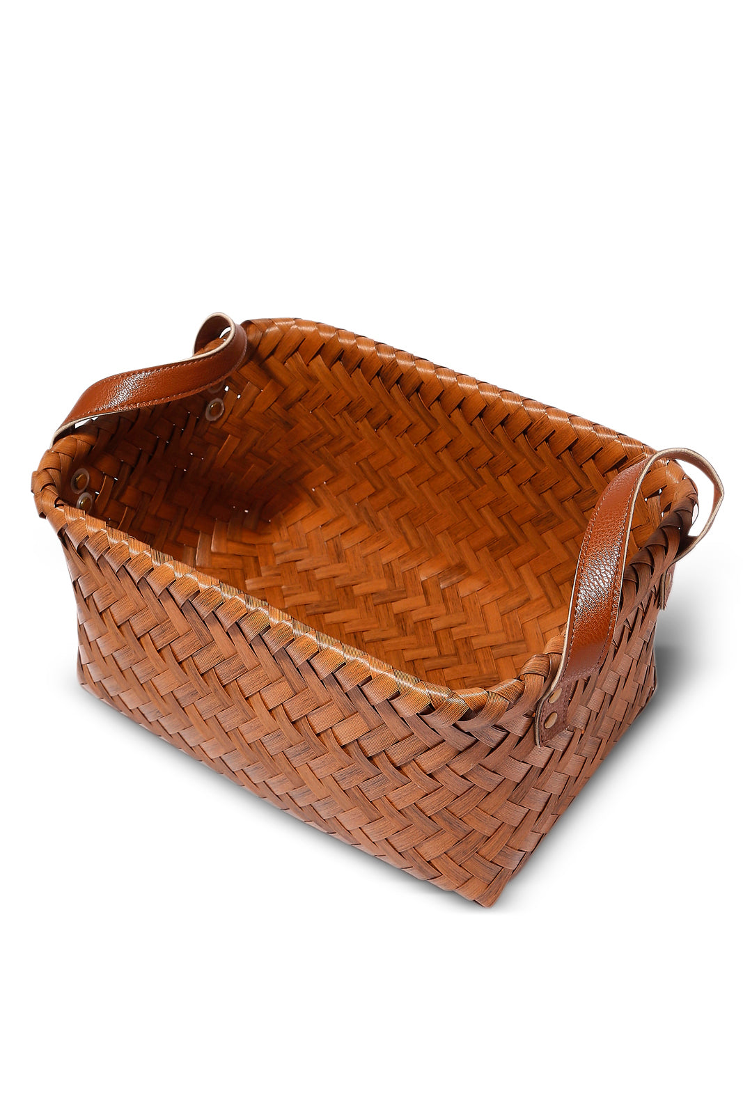 Redtag-Brown-Rectangle-Laundry-Basket-(Medium)-Category:Laundry-Hampers,-Colour:Brown,-Deals:New-In,-Dept:Home,-Filter:Home-Bathroom,-HMW-BAC-Bath-Accessories,-New-In-HMW-BAC,-Non-Sale,-Section:Homewares,-W22B-Home-Bathroom-