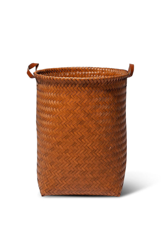 Redtag-Brown-Round-Laundry-Hamper-(Large)-Category:Laundry-Hampers,-Colour:Brown,-Deals:New-In,-Dept:Home,-Filter:Home-Bathroom,-HMW-BAC-Bath-Accessories,-New-In-HMW-BAC,-Non-Sale,-Section:Homewares,-W22B-Home-Bathroom-