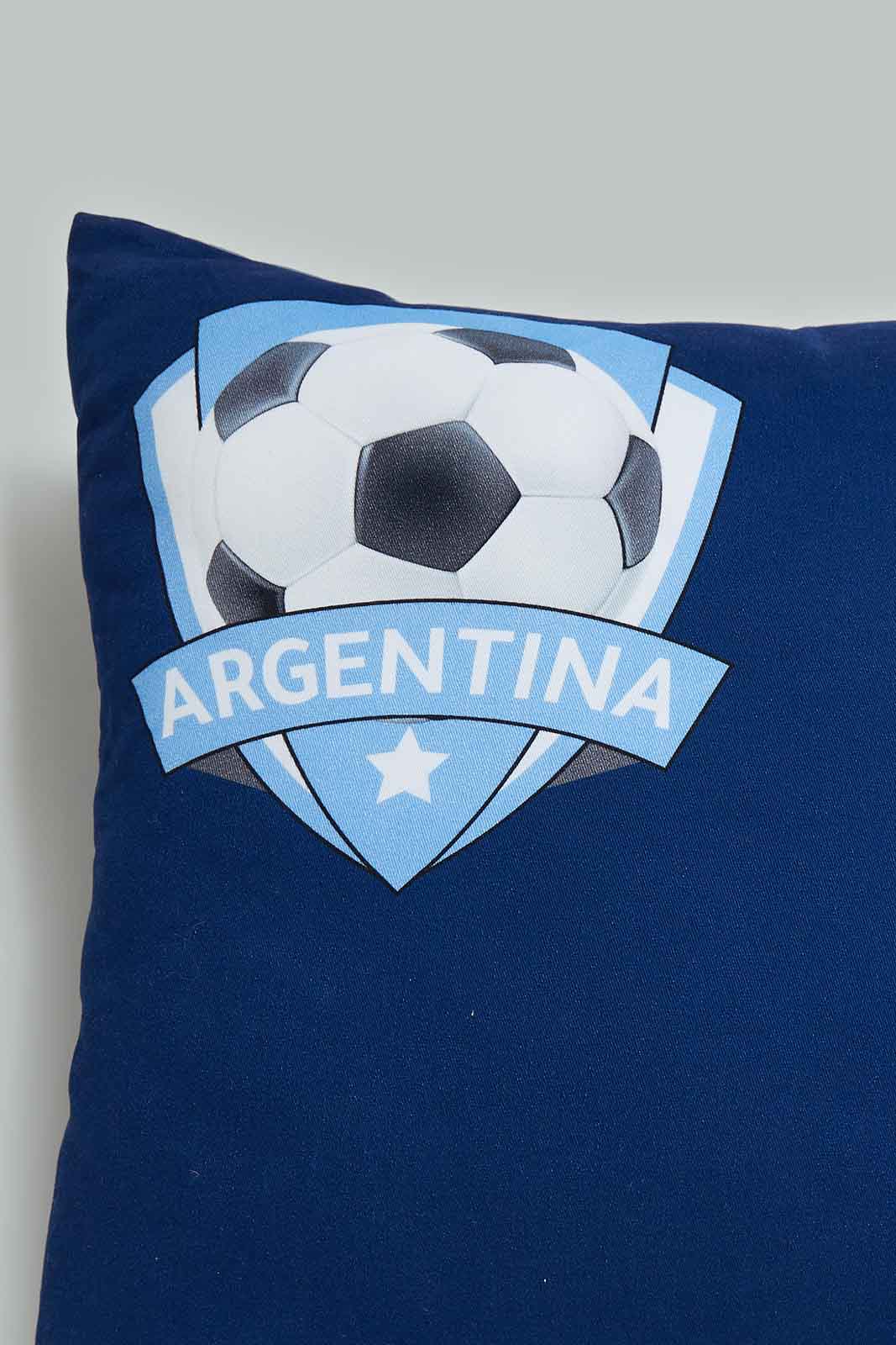 Redtag-Blue-Argentina-Fifa-Cushion-Category:Cushions,-Colour:Blue,-Deals:New-In,-Filter:Home-Bedroom,-HMW-BED-Cushions,-New-In-HMW-BED,-Non-Sale,-Section:Homewares,-W22B-Home-Bedroom-