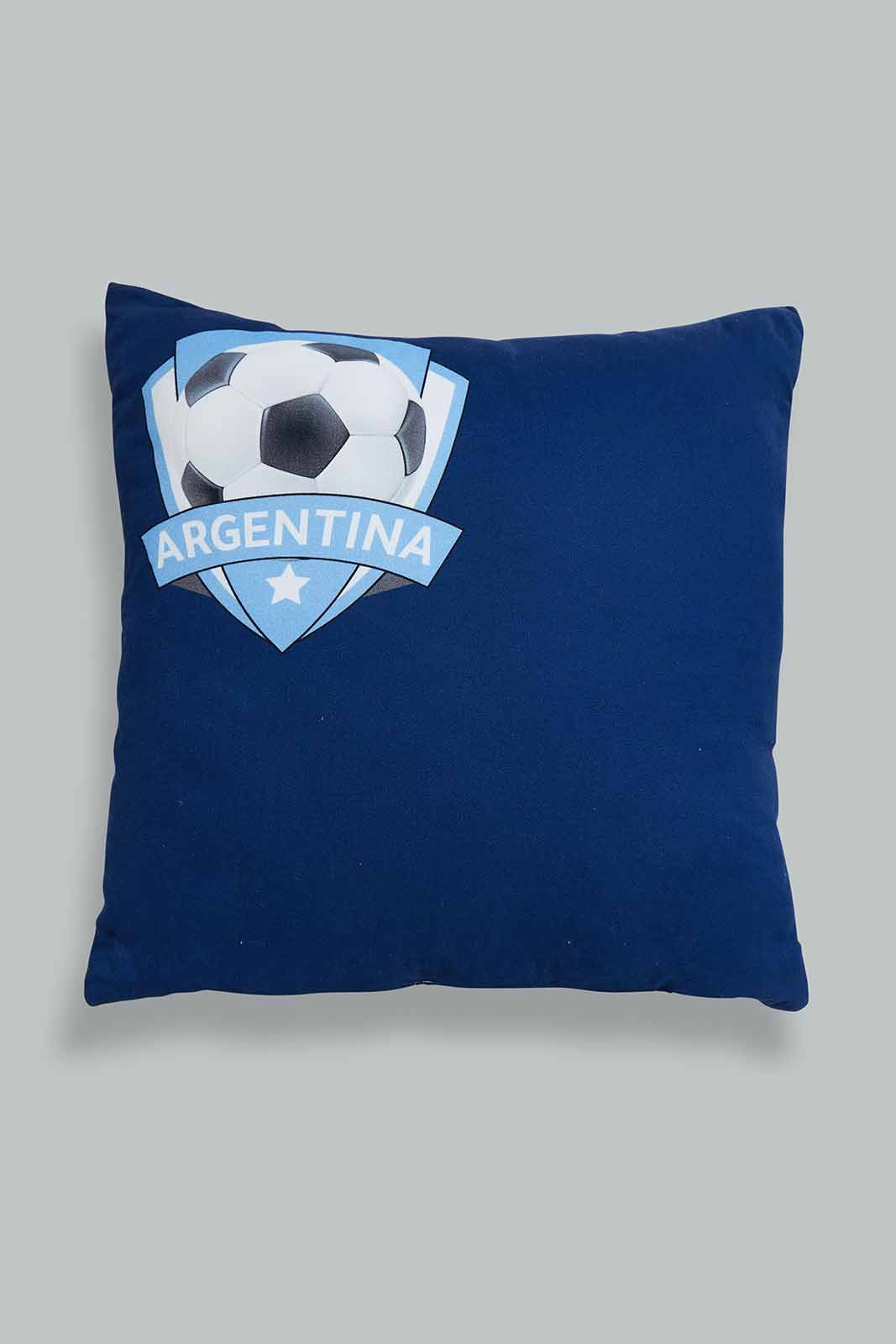 Redtag-Blue-Argentina-Fifa-Cushion-Category:Cushions,-Colour:Blue,-Deals:New-In,-Filter:Home-Bedroom,-HMW-BED-Cushions,-New-In-HMW-BED,-Non-Sale,-Section:Homewares,-W22B-Home-Bedroom-