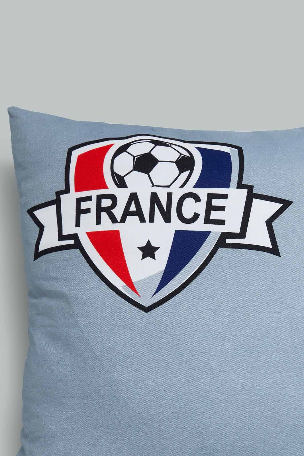 Redtag-Grey-France-Fifa-Cushion-Category:Cushions,-Colour:Grey,-Deals:New-In,-Filter:Home-Bedroom,-HMW-BED-Cushions,-New-In-HMW-BED,-Non-Sale,-Section:Homewares,-W22B-Home-Bedroom-