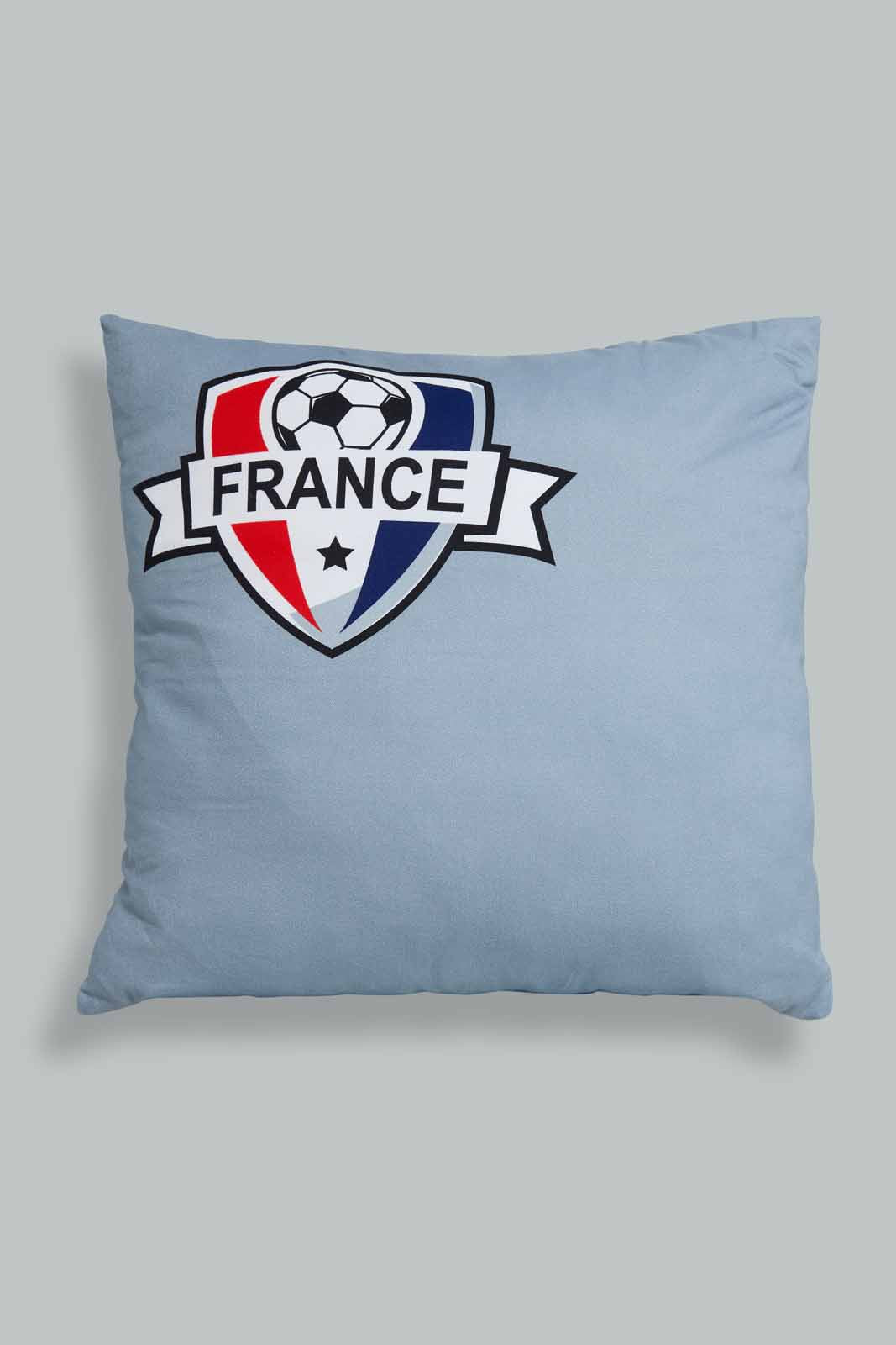 Redtag-Grey-France-Fifa-Cushion-Category:Cushions,-Colour:Grey,-Deals:New-In,-Filter:Home-Bedroom,-HMW-BED-Cushions,-New-In-HMW-BED,-Non-Sale,-Section:Homewares,-W22B-Home-Bedroom-