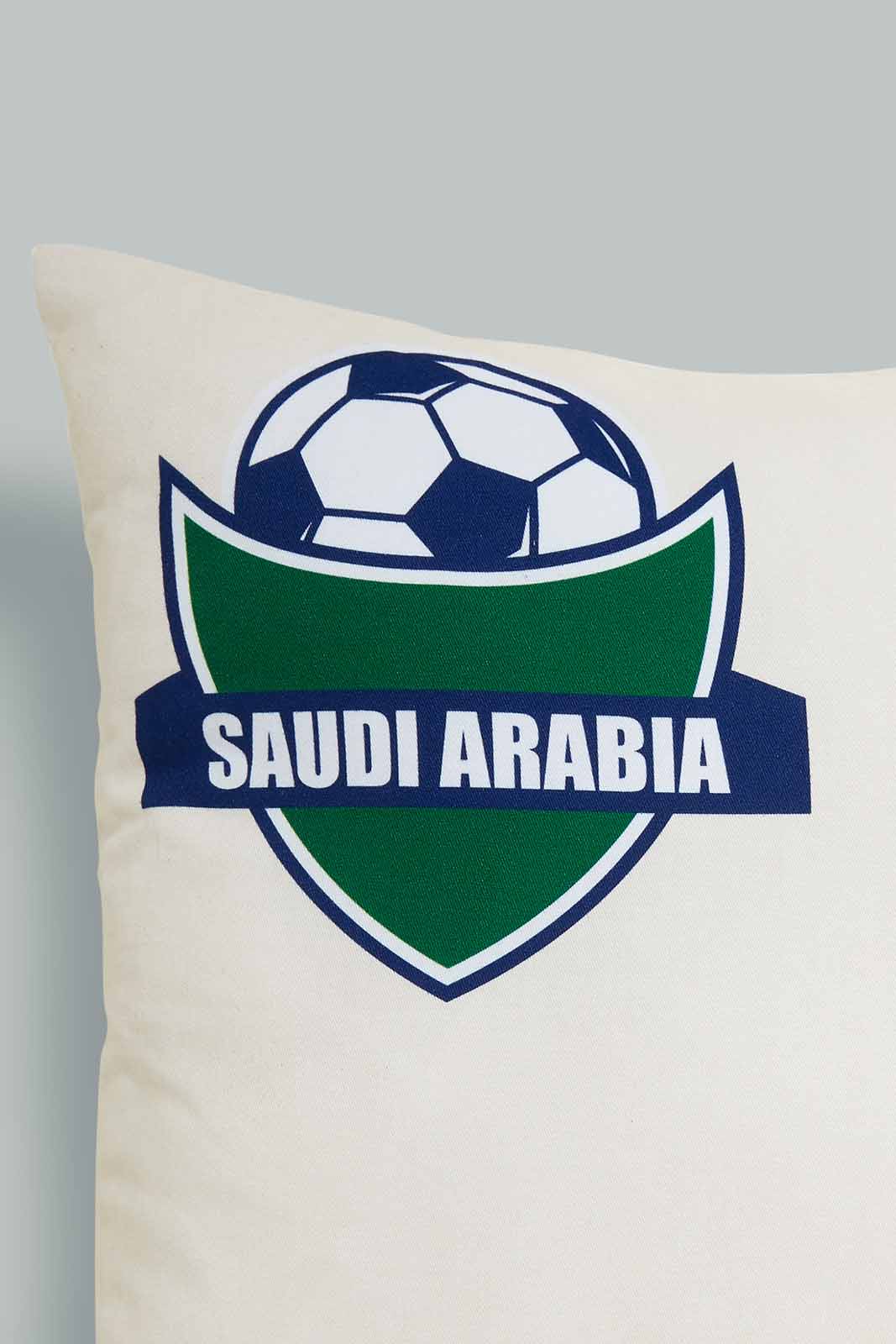 Redtag-Ivory-Saudi-Arabia-Fifa-Cushion-Category:Cushions,-Colour:Ivory,-Deals:New-In,-Filter:Home-Bedroom,-HMW-BED-Cushions,-New-In-HMW-BED,-Non-Sale,-Section:Homewares,-W22B-Home-Bedroom-