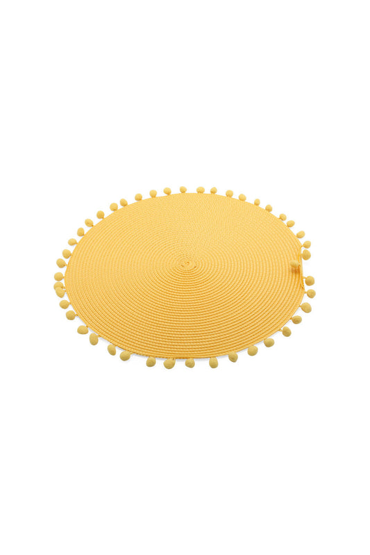 Redtag-Yellow-Round-Placemat-Category:Placemats-&-Coasters,-Colour:Yellow,-Deals:New-In,-Dept:Home,-Filter:Home-Dining,-HMW-DIN-Kitchen-Accessories,-New-In-HMW-DIN,-Non-Sale,-Section:Homewares,-W22B-Home-Dining-