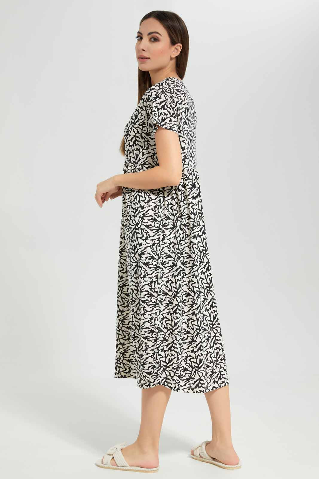 Redtag-Women-Assorted-Women-Short-Sleeve-Aop-Nightgown-Category:Nightgowns,-Colour:Assorted,-Deals:New-In,-Filter:Women's-Clothing,-New-In-Women-APL,-Non-Sale,-Section:Women,-W22B,-Women-Nightgowns--