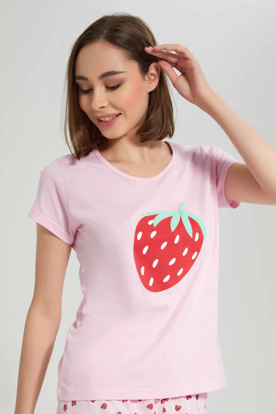 Redtag-Women-Pink-Ladies-Aop-Pj-With-Vest-Category:Pyjama-Sets,-Colour:Apricot,-Deals:New-In,-Filter:Women's-Clothing,-New-In-Women-APL,-Non-Sale,-Section:Women,-TBL,-W22A,-Women-Pyjama-Sets--