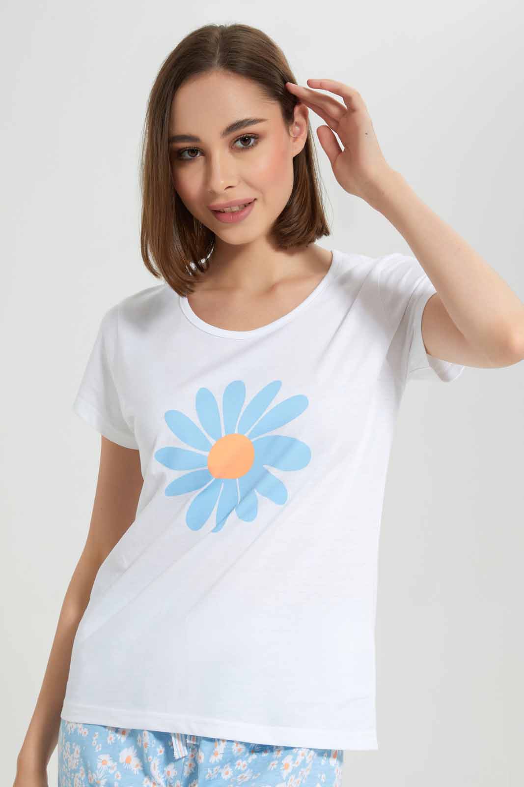 Redtag-Women-White-Ladies-Aop-Pj-With-Vest-Category:Pyjama-Sets,-Colour:White,-Deals:New-In,-Filter:Women's-Clothing,-New-In-Women-APL,-Non-Sale,-Section:Women,-TBL,-W22A,-Women-Pyjama-Sets--