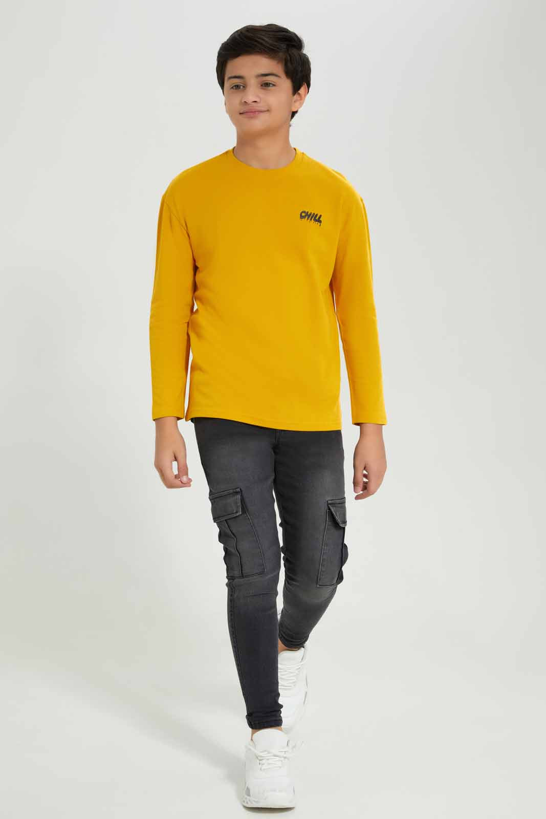 Redtag-Boys-Mustard-Pique-Oversize-Sweatshirt-BSR-Sweatshirts,-Category:Sweatshirts,-Colour:Mustard,-Deals:New-In,-Filter:Senior-Boys-(8-to-14-Yrs),-New-In-BSR-APL,-Non-Sale,-Section:Boys-(0-to-14Yrs),-TBL,-W22B-Senior-Boys-9 to 14 Years