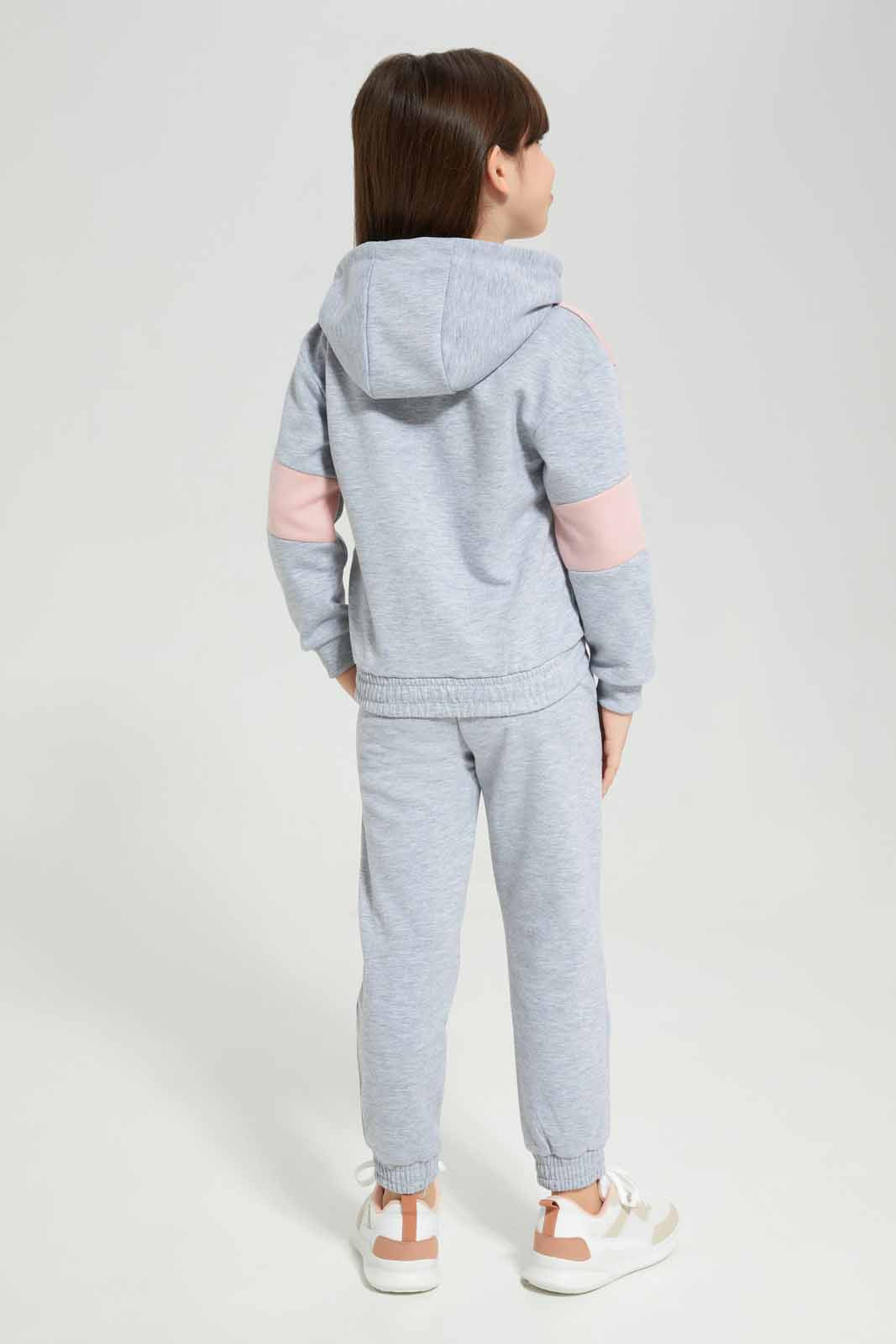 Redtag-Girls-Grey-&-Pink-Jogsuit-Category:Jog-Sets,-Colour:Grey,-Deals:New-In,-Filter:Girls-(2-to-8-Yrs),-GIR-Jog-Sets,-New-In-GIR-APL,-Non-Sale,-Section:Girls-(0-to-14Yrs),-W22B-Girls-2 to 8 Years