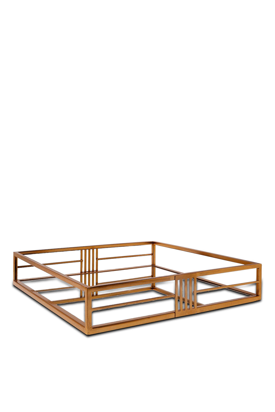 Redtag-Gold-Square-Mirror-Tray-Category:Trays,-Colour:Gold,-Deals:New-In,-Dept:Home,-Filter:Home-Dining,-HMW-DIN-Serveware,-New-In-HMW-DIN,-Non-Sale,-S23A,-Section:Homewares-Home-Dining-