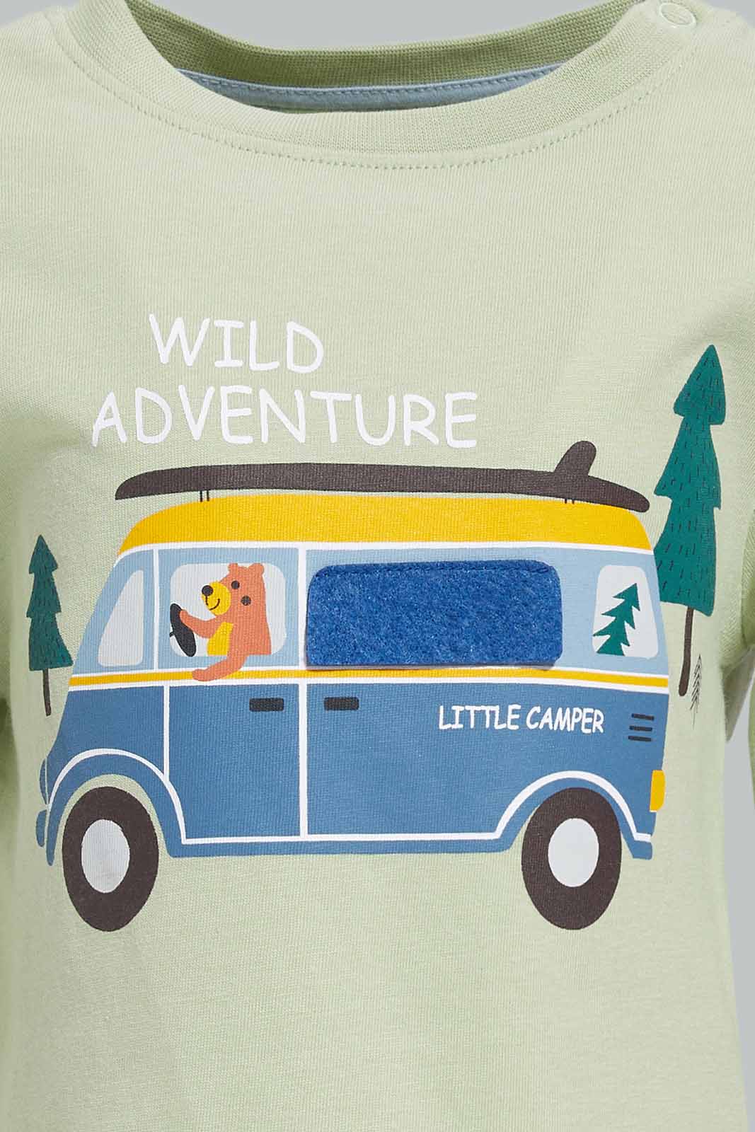 Redtag-Boys-Green-Animal-Bus-Long-Slv-Tshirt-Category:T-Shirts,-Colour:Green,-Deals:New-In,-Dept:Boys,-Filter:Infant-Boys-(3-to-24-Mths),-INB-T-Shirts,-New-In-INB-APL,-Non-Sale,-Section:Boys-(0-to-14Yrs),-W22B-Infant-Boys-3 to 24 Months