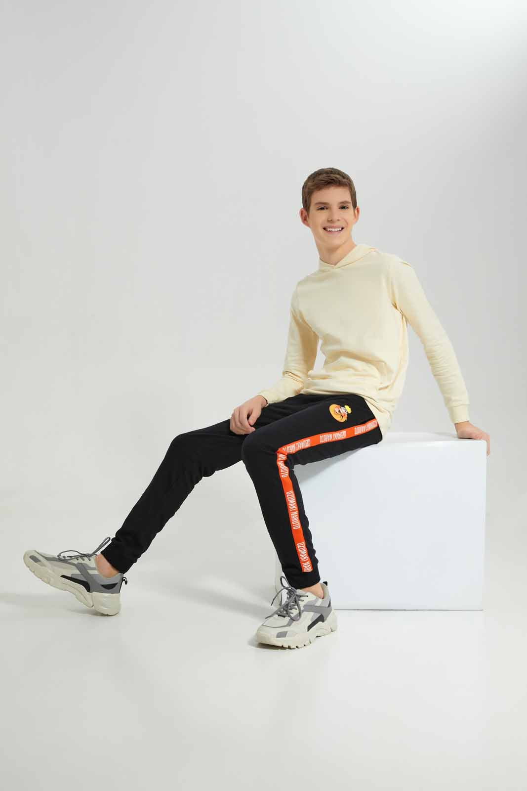 Redtag-Boys-Black-Naruto-Active-Pants-With-Slide-Tape-BSR-Joggers,-Category:Joggers,-Colour:Black,-Deals:New-In,-Filter:Senior-Boys-(8-to-14-Yrs),-New-In-BSR-APL,-Non-Sale,-Section:Boys-(0-to-14Yrs),-W22B-Senior-Boys-9 to 14 Years