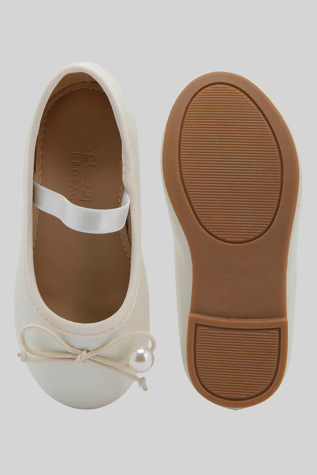 Redtag-Beige-Bow-Ballerina-Category:Shoes,-Colour:Beige,-Deals:New-In,-Dept:Girls,-Filter:Girls-Footwear-(1-to-3-Yrs),-ING-Shoes,-New-In-ING-FOO,-Non-Sale,-Section:Girls-(0-to-14Yrs),-W22B-Infant-Girls-1 to 3 Years