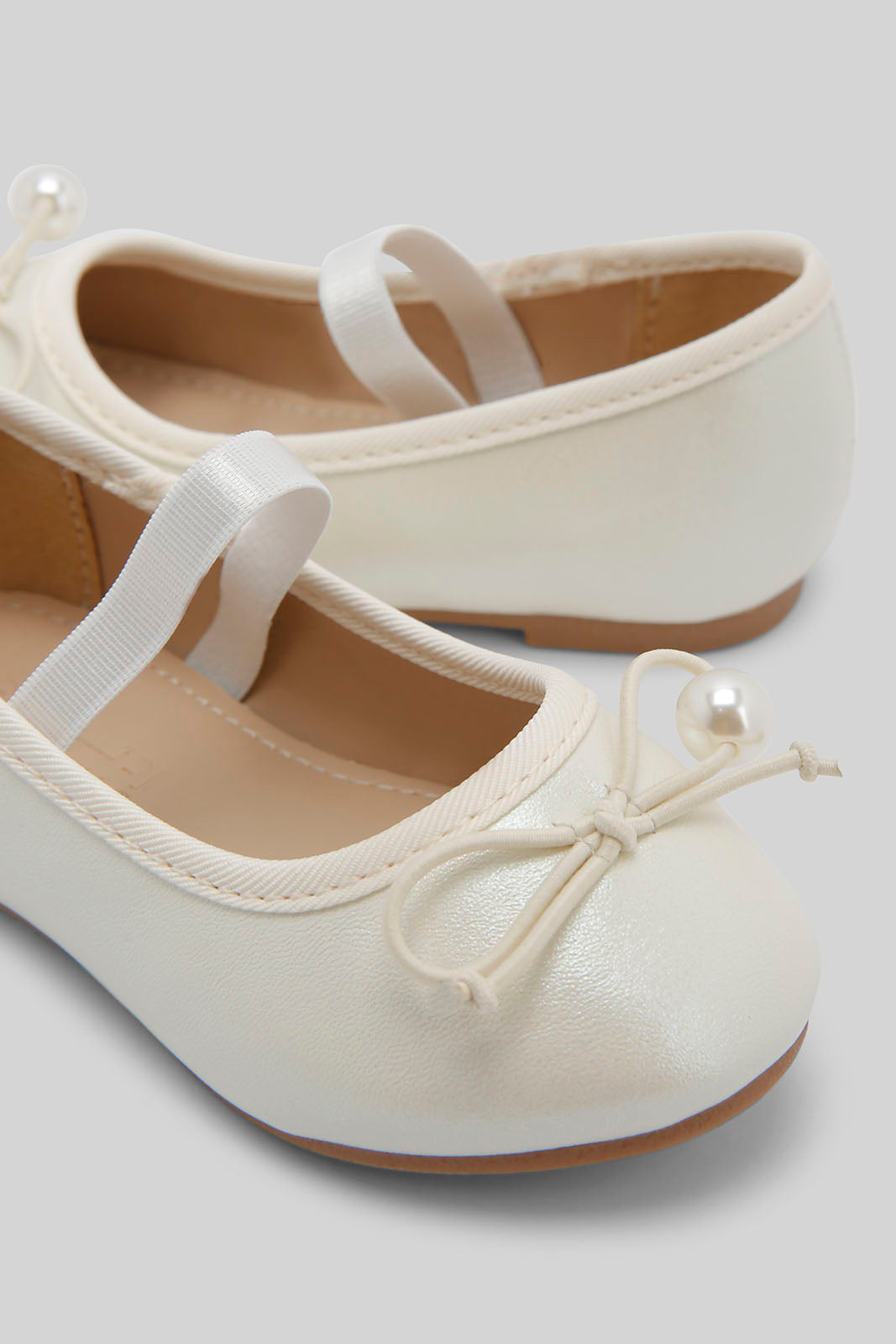 Redtag-Beige-Bow-Ballerina-Category:Shoes,-Colour:Beige,-Deals:New-In,-Dept:Girls,-Filter:Girls-Footwear-(1-to-3-Yrs),-ING-Shoes,-New-In-ING-FOO,-Non-Sale,-Section:Girls-(0-to-14Yrs),-W22B-Infant-Girls-1 to 3 Years