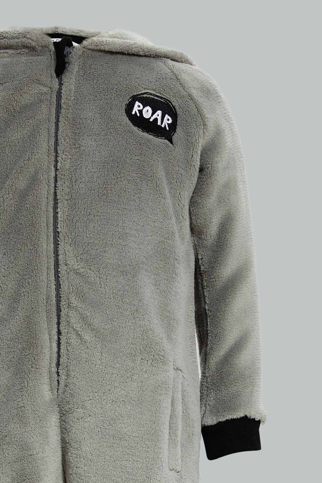 Redtag-Boys-Grey-Roar-Tigrr-Onesie-Fluffy-Zipper-Pj-Set-With-Hood-Category:Pyjama-Sets,-Colour:Grey,-Deals:New-In,-Dept:Boys,-Filter:Infant-Boys-(3-to-24-Mths),-INB-Pyjama-Sets,-New-In-INB-APL,-Non-Sale,-Section:Boys-(0-to-14Yrs),-W22B-Infant-Boys-