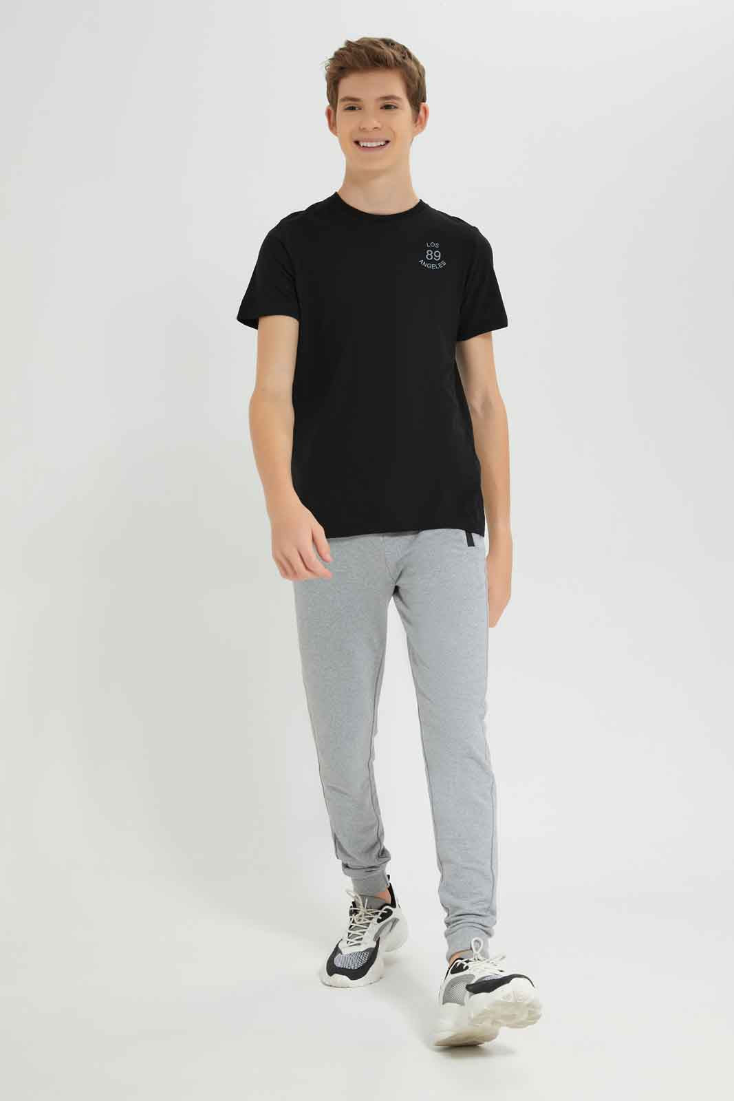 Redtag-Boys-Black-Jacquard-Tee-BSR-T-Shirts,-BTS,-Category:T-Shirts,-Colour:Black,-Deals:New-In,-Dept:Boys,-Filter:Senior-Boys-(8-to-14-Yrs),-New-In-BSR-APL,-Non-Sale,-Section:Boys-(0-to-14Yrs),-W22B-Senior-Boys-9 to 14 Years