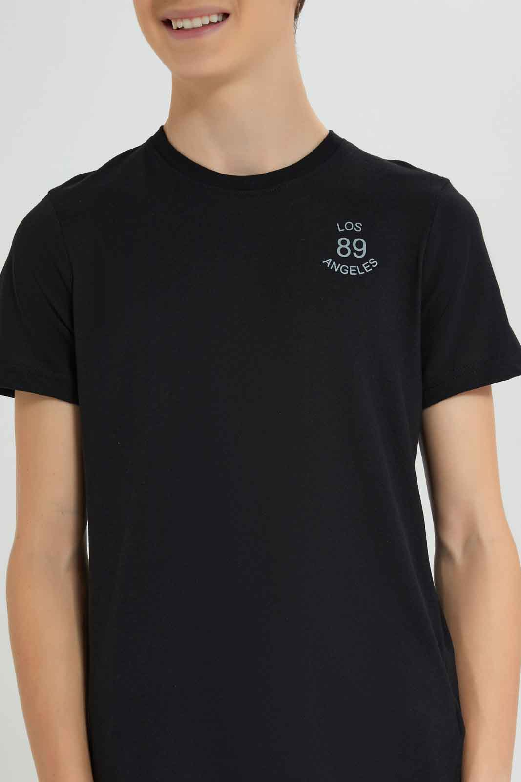 Redtag-Boys-Black-Jacquard-Tee-BSR-T-Shirts,-BTS,-Category:T-Shirts,-Colour:Black,-Deals:New-In,-Dept:Boys,-Filter:Senior-Boys-(8-to-14-Yrs),-New-In-BSR-APL,-Non-Sale,-Section:Boys-(0-to-14Yrs),-W22B-Senior-Boys-9 to 14 Years