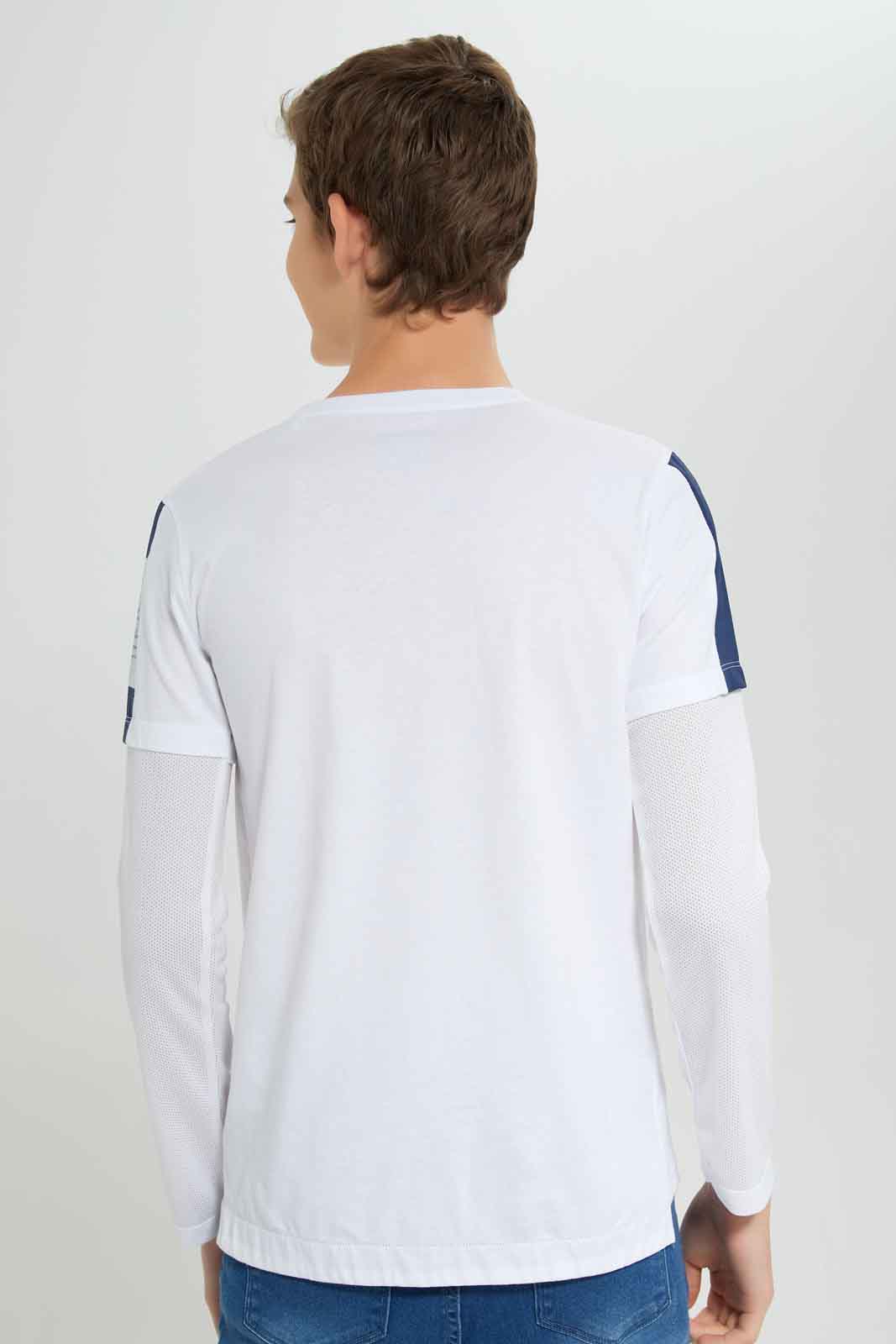 Redtag-Boys-White-Mesh-Peep-Out-Slv-Tee-BSR-T-Shirts,-BTS,-Category:T-Shirts,-Colour:White,-Deals:New-In,-Dept:Boys,-Filter:Senior-Boys-(8-to-14-Yrs),-New-In-BSR-APL,-Non-Sale,-Section:Boys-(0-to-14Yrs),-W22B-Senior-Boys-9 to 14 Years