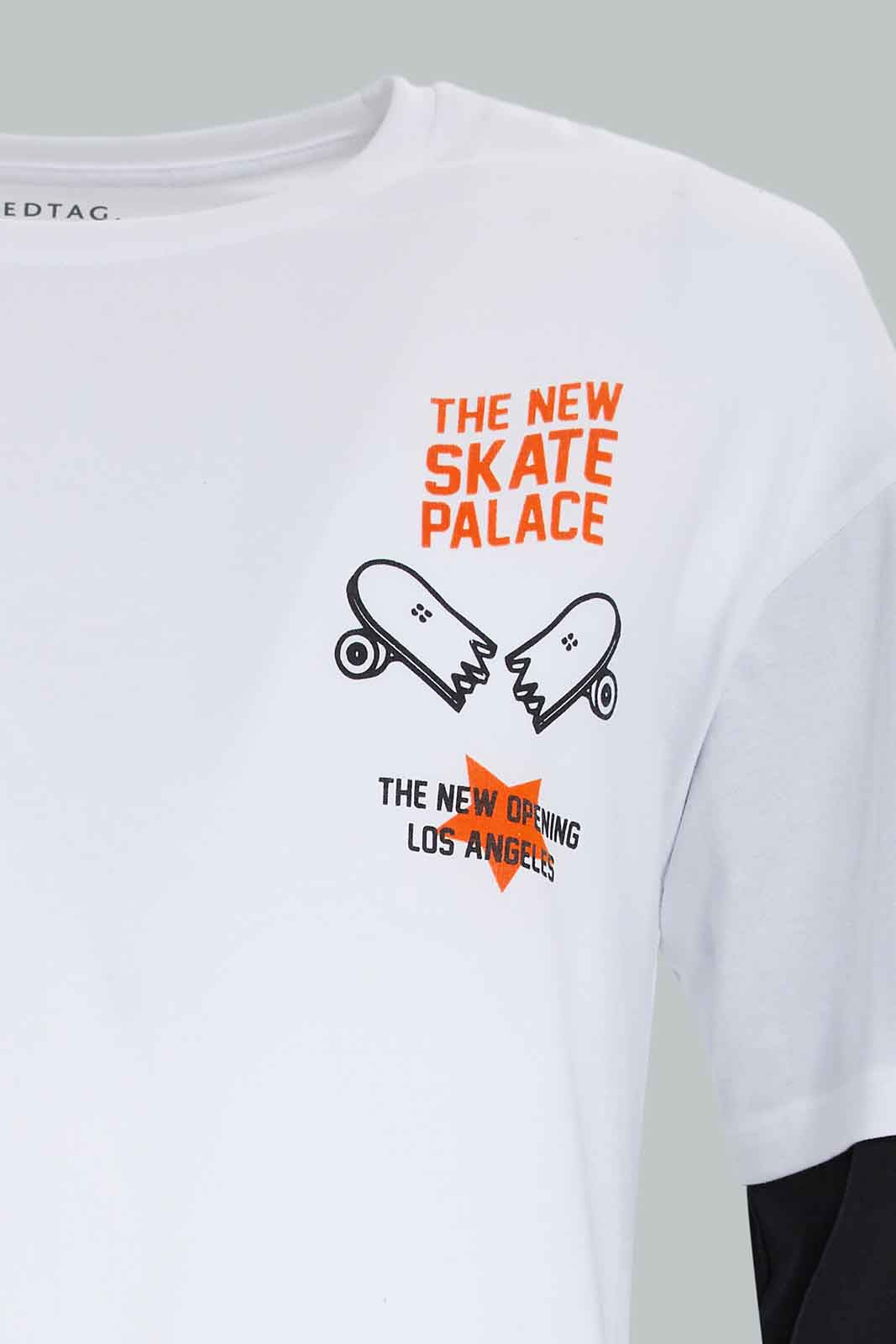 Redtag-Boys-White-Skate-Peepout-Sleeve-Tee-BSR-T-Shirts,-BTS,-Category:T-Shirts,-Colour:White,-Deals:New-In,-Dept:Boys,-Filter:Senior-Boys-(8-to-14-Yrs),-New-In-BSR-APL,-Non-Sale,-Section:Boys-(0-to-14Yrs),-W22B-Senior-Boys-9 to 14 Years