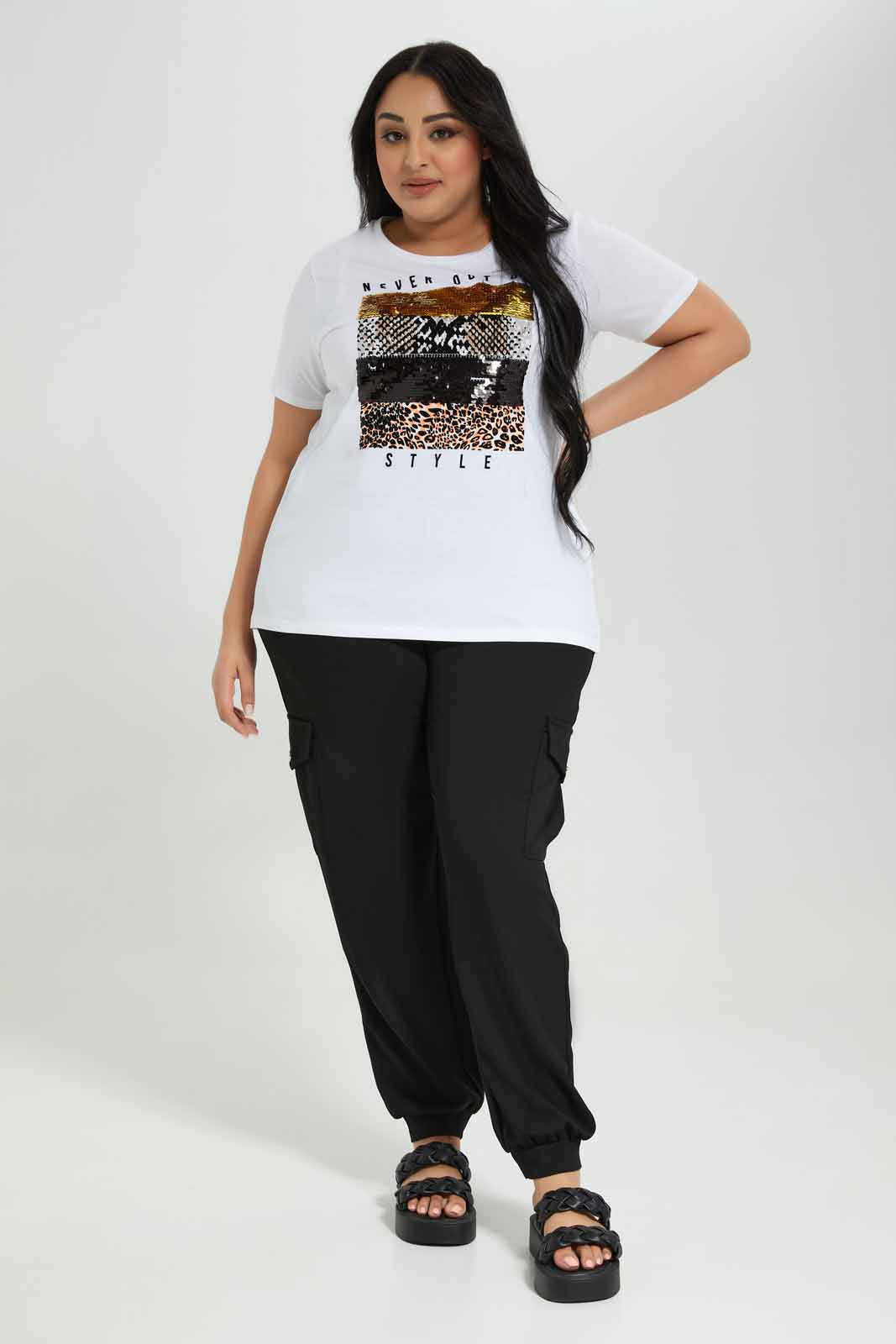 Redtag-Women-Belted-Trouser-With-Cargo-Pockets-Category:Trousers,-Colour:Black,-Deals:New-In,-Filter:Plus-Size,-LDP-Trousers,-New-In-LDP-APL,-Non-Sale,-Section:Women,-W22A-Women's-