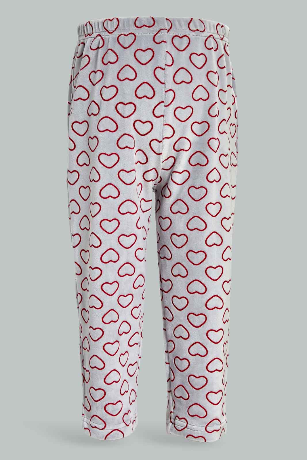 Redtag-Girls-Grey-Aop-Velour-Top-&-Bottom-Set-Category:Pyjama-Sets,-Colour:Grey,-Deals:New-In,-Filter:Infant-Girls-(3-to-24-Mths),-ING-Pyjama-Sets,-New-In-ING-APL,-Non-Sale,-Section:Girls-(0-to-14Yrs),-W22B-Infant-Girls-